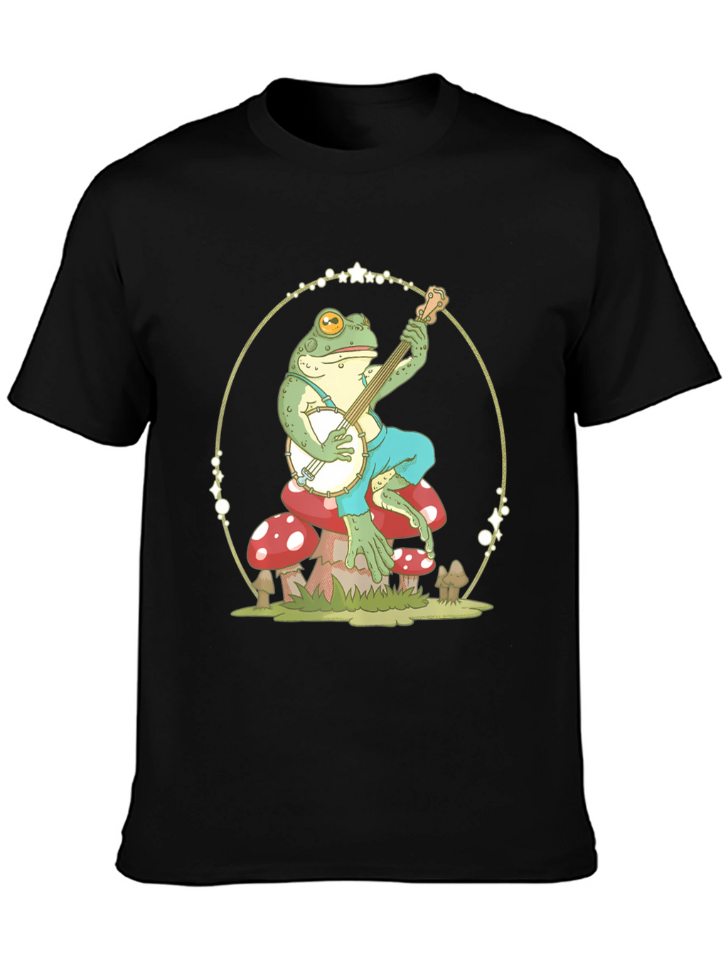 Frog Banjo Player Graphic T-Shirt