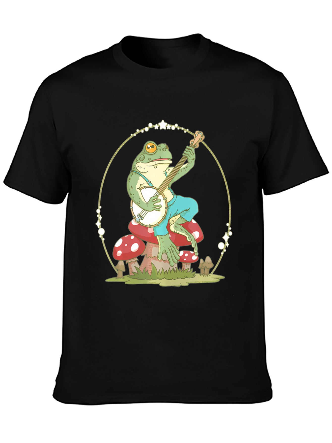 Frog Banjo Player Graphic T-Shirt