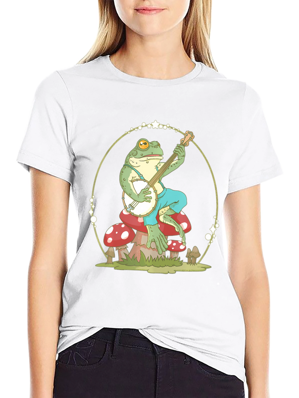 Frog Banjo Player Graphic T-Shirt