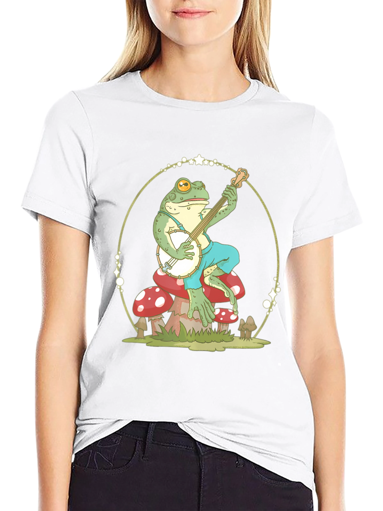 Frog Banjo Player Graphic T-Shirt