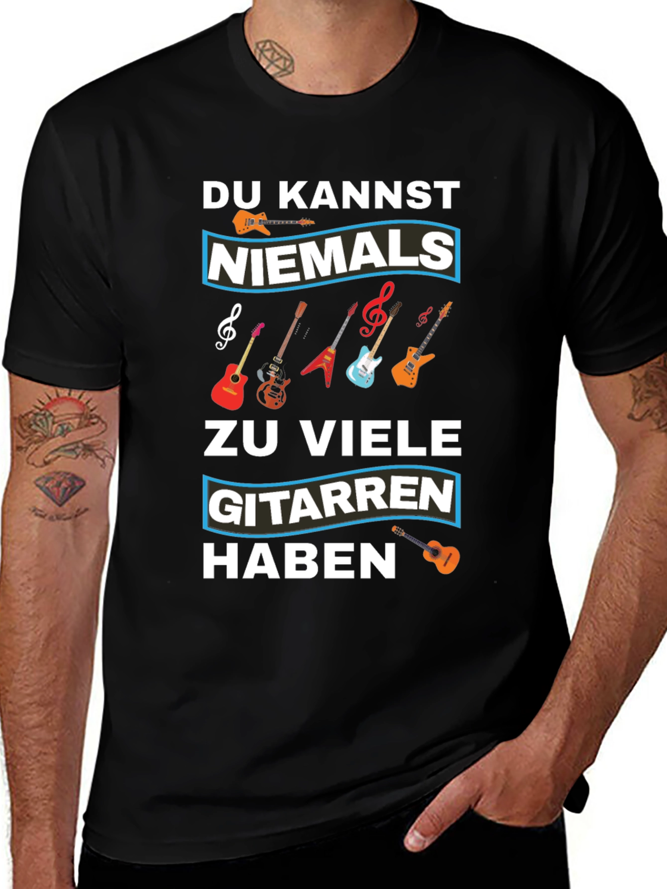 Guitar Lover T-Shirt - Du Kannst Niemals Zu Viele Gitarren Haben