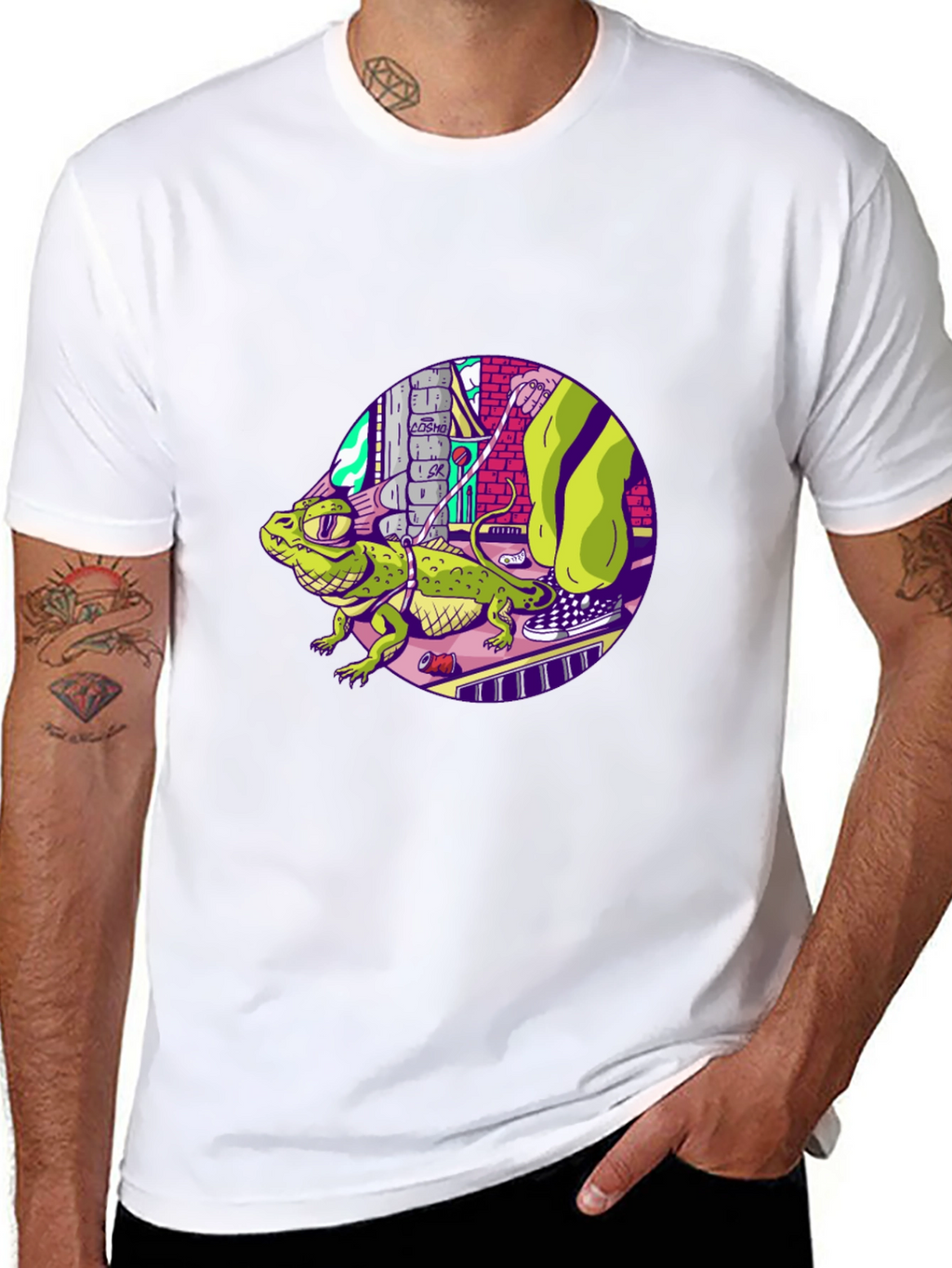 Cool Lizard Graphic Black T-Shirt