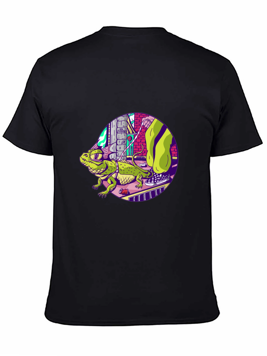 Cool Lizard Graphic Black T-Shirt