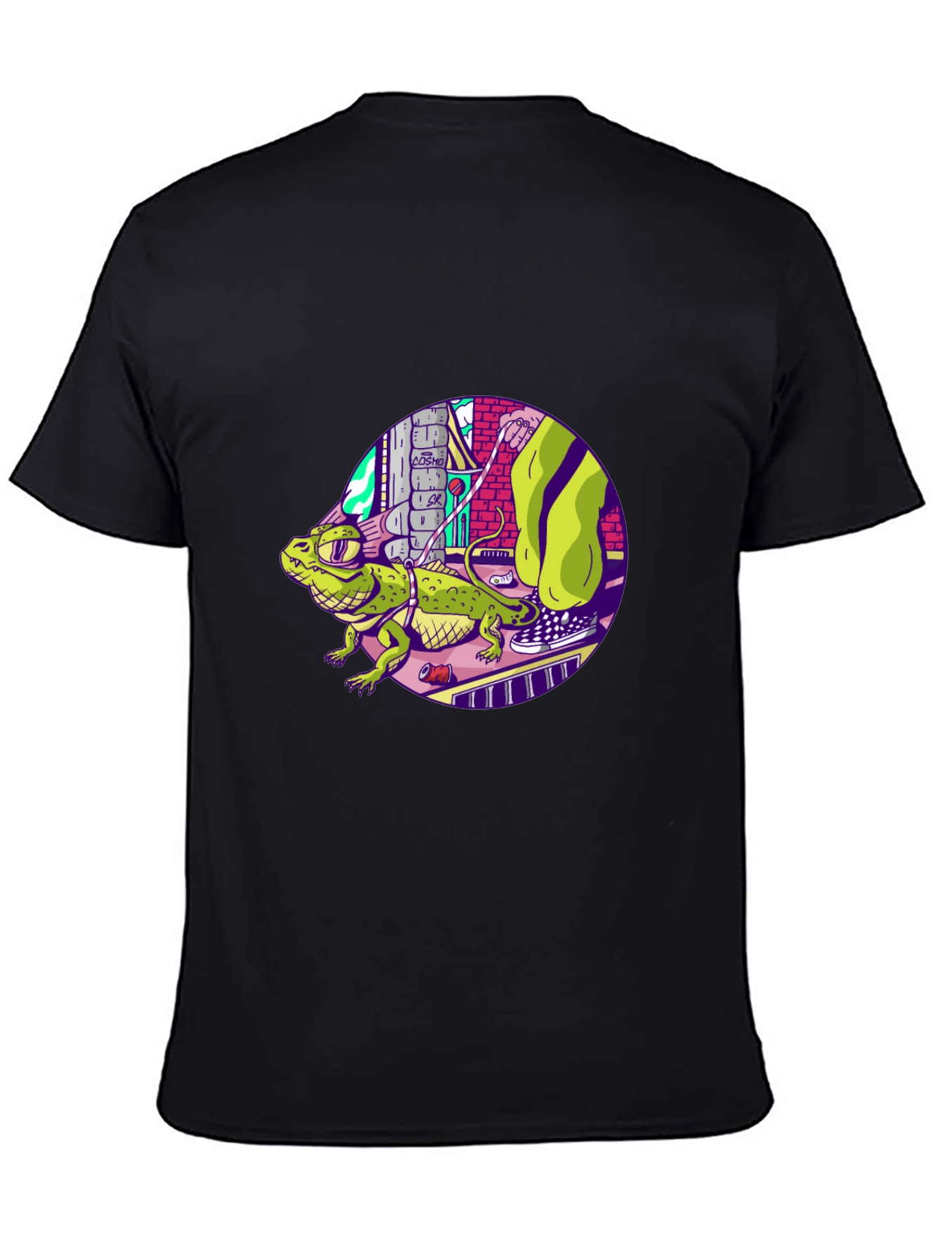 Cool Lizard Graphic Black T-Shirt