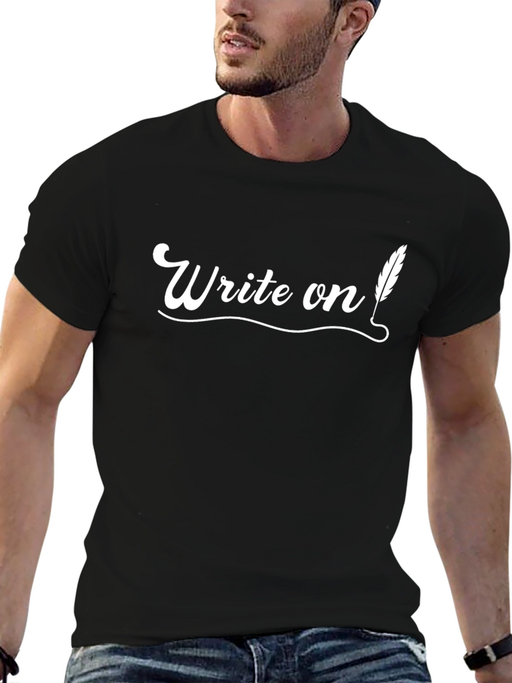 Write On Graphic Tee - Black Cotton T-Shirt