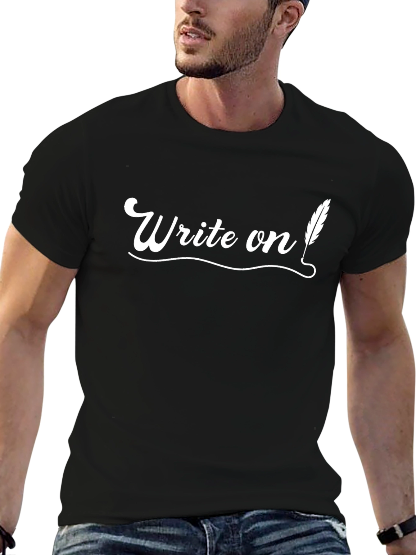 Write On Graphic Tee - Black Cotton T-Shirt
