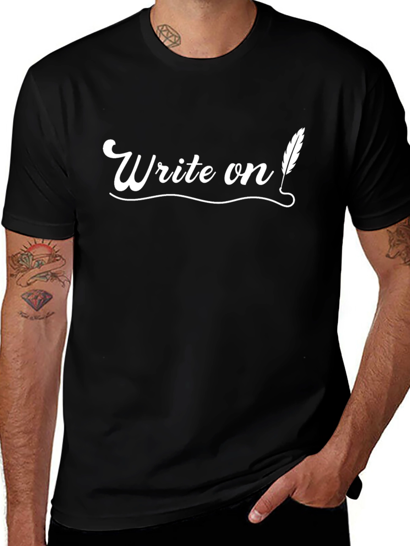 Write On Graphic Tee - Black Cotton T-Shirt
