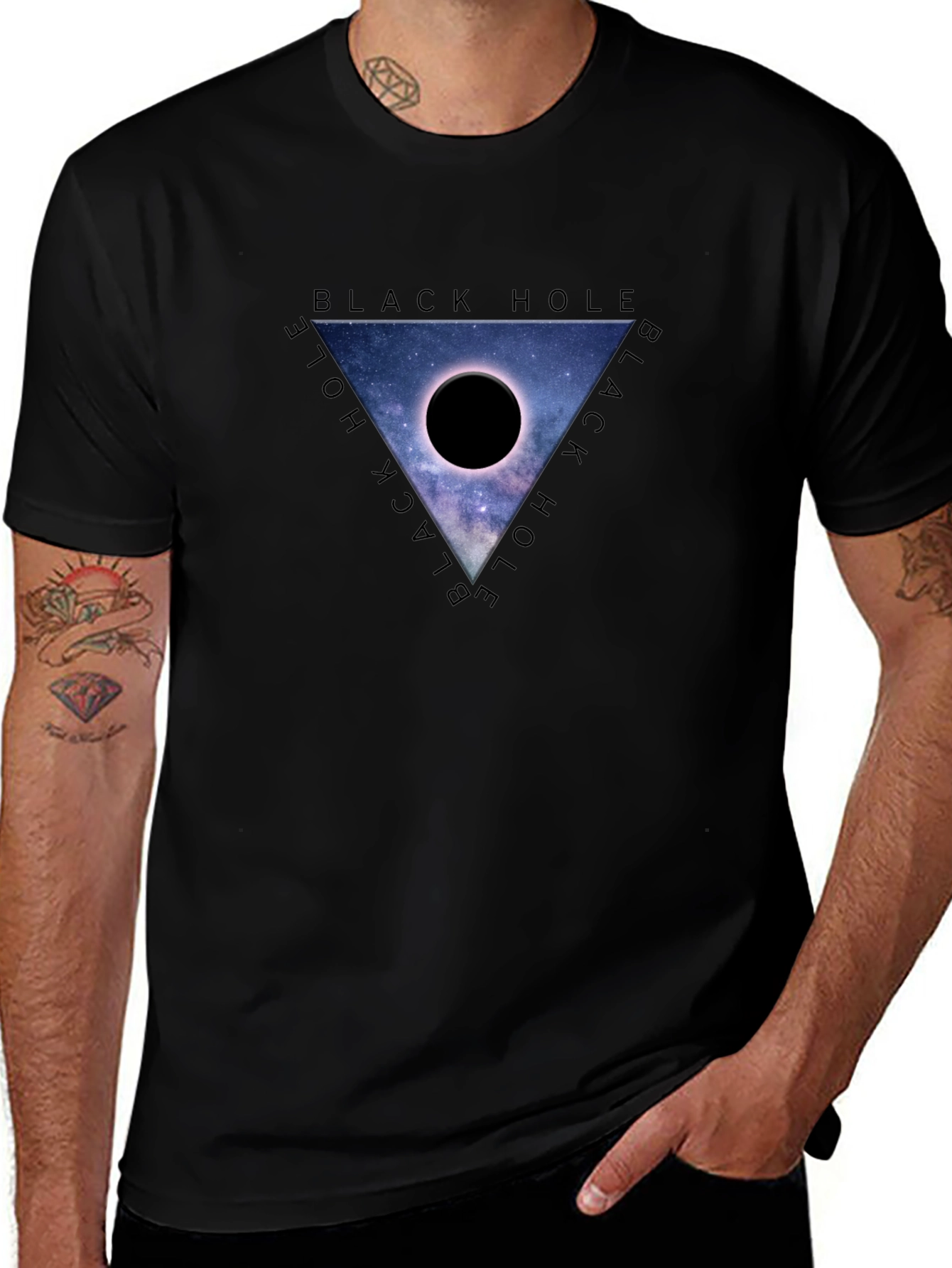 Black Hole Galaxy Graphic Tee - Mens Casual Fit