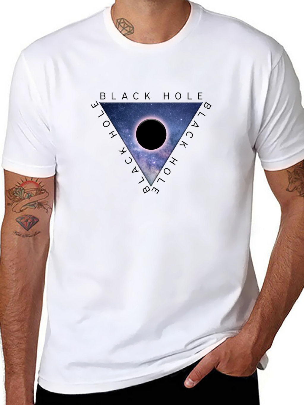 Black Hole Galaxy Graphic Tee - Mens Casual Fit