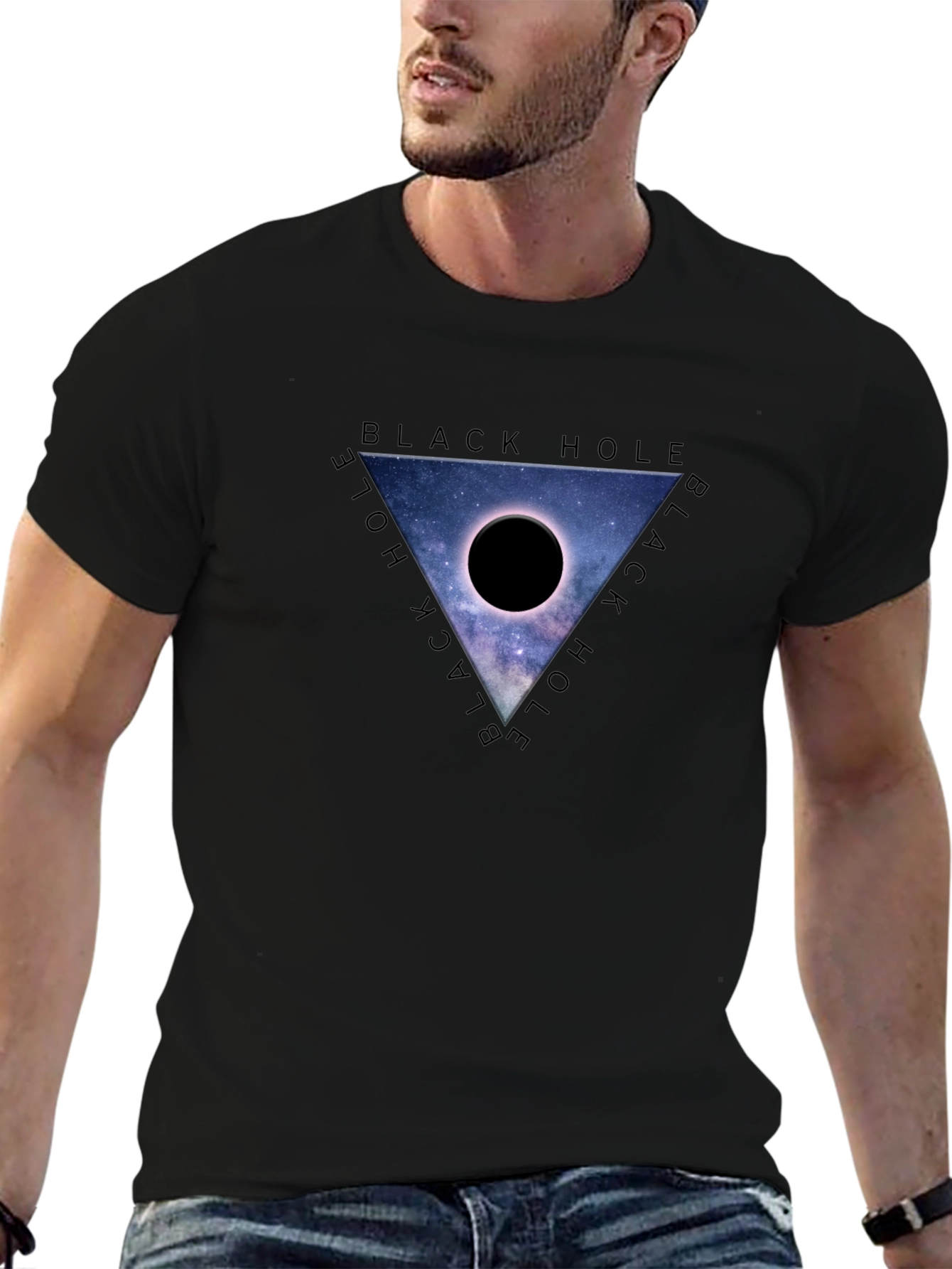 Black Hole Galaxy Graphic Tee - Mens Casual Fit