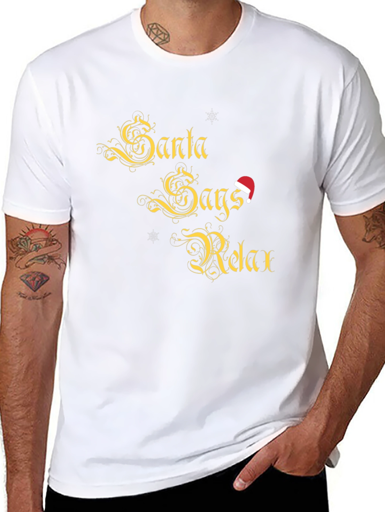 Santa Says Relax Tee - Holiday Humor Graphic T-Shirt