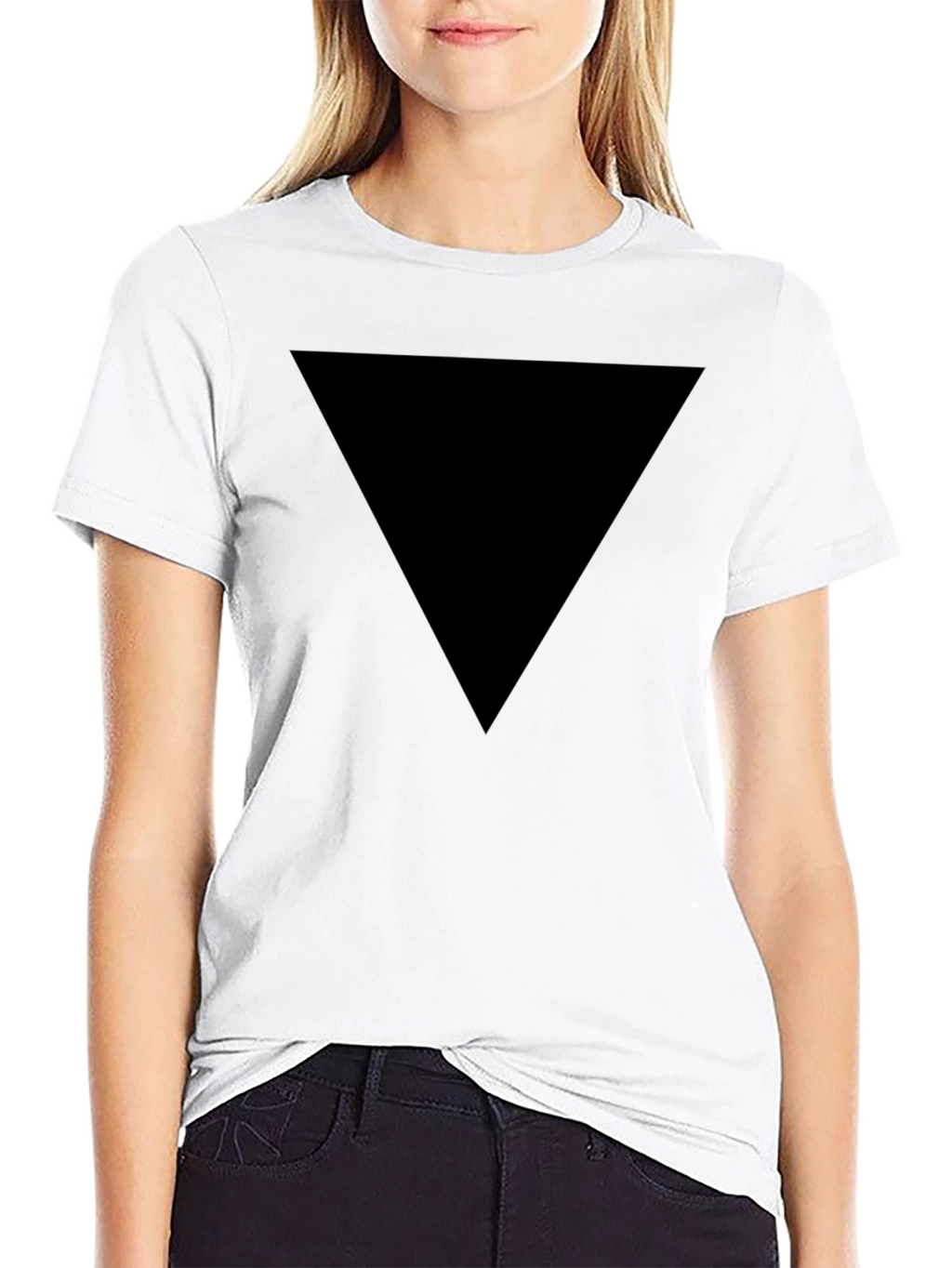 Mens Black Triangle Graphic Tee - Casual Style