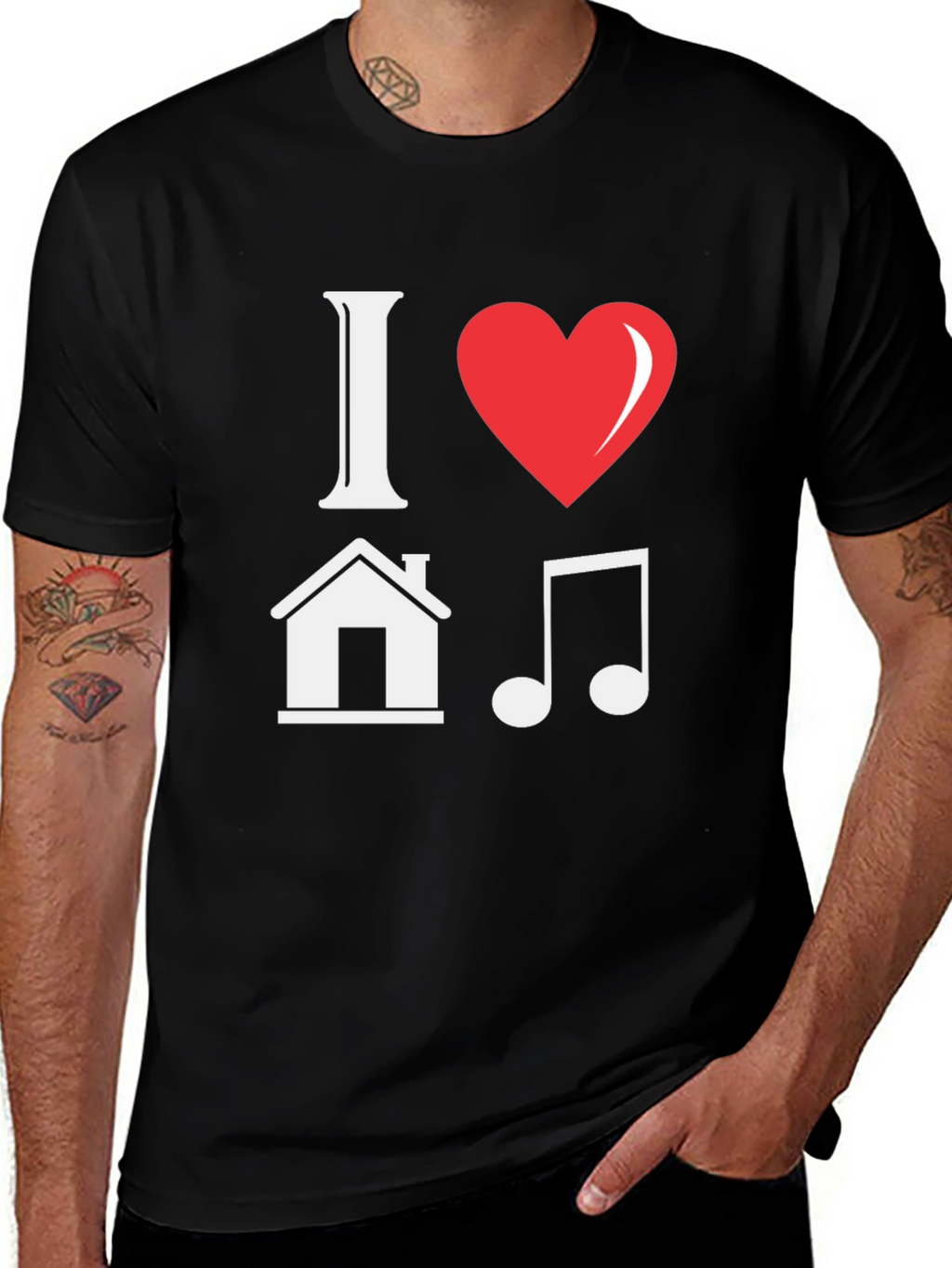 I Love House Music Graphic T-Shirt