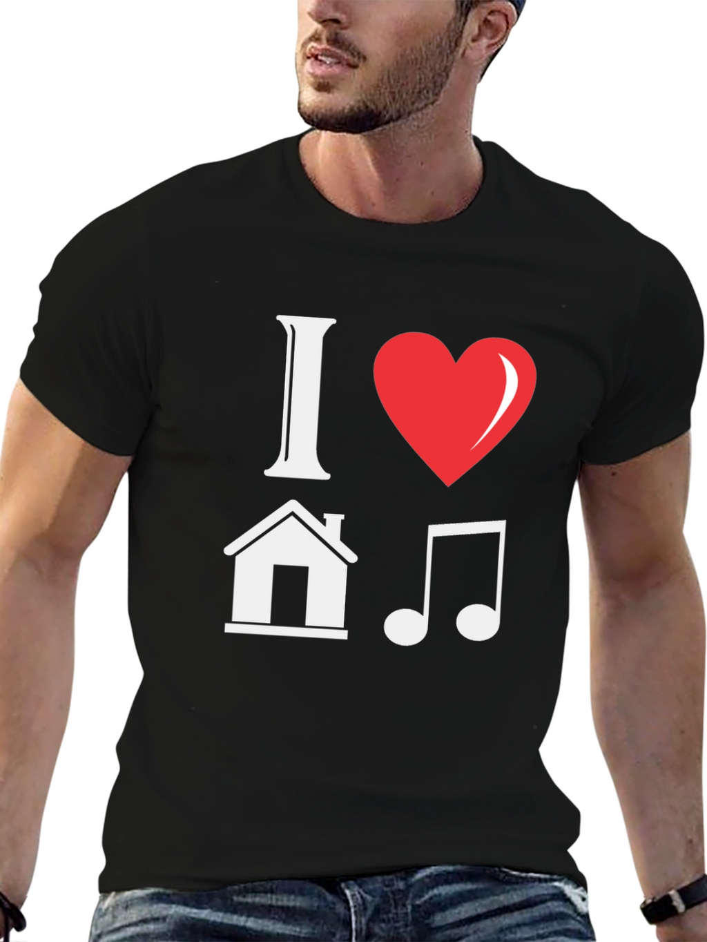I Love House Music Graphic T-Shirt