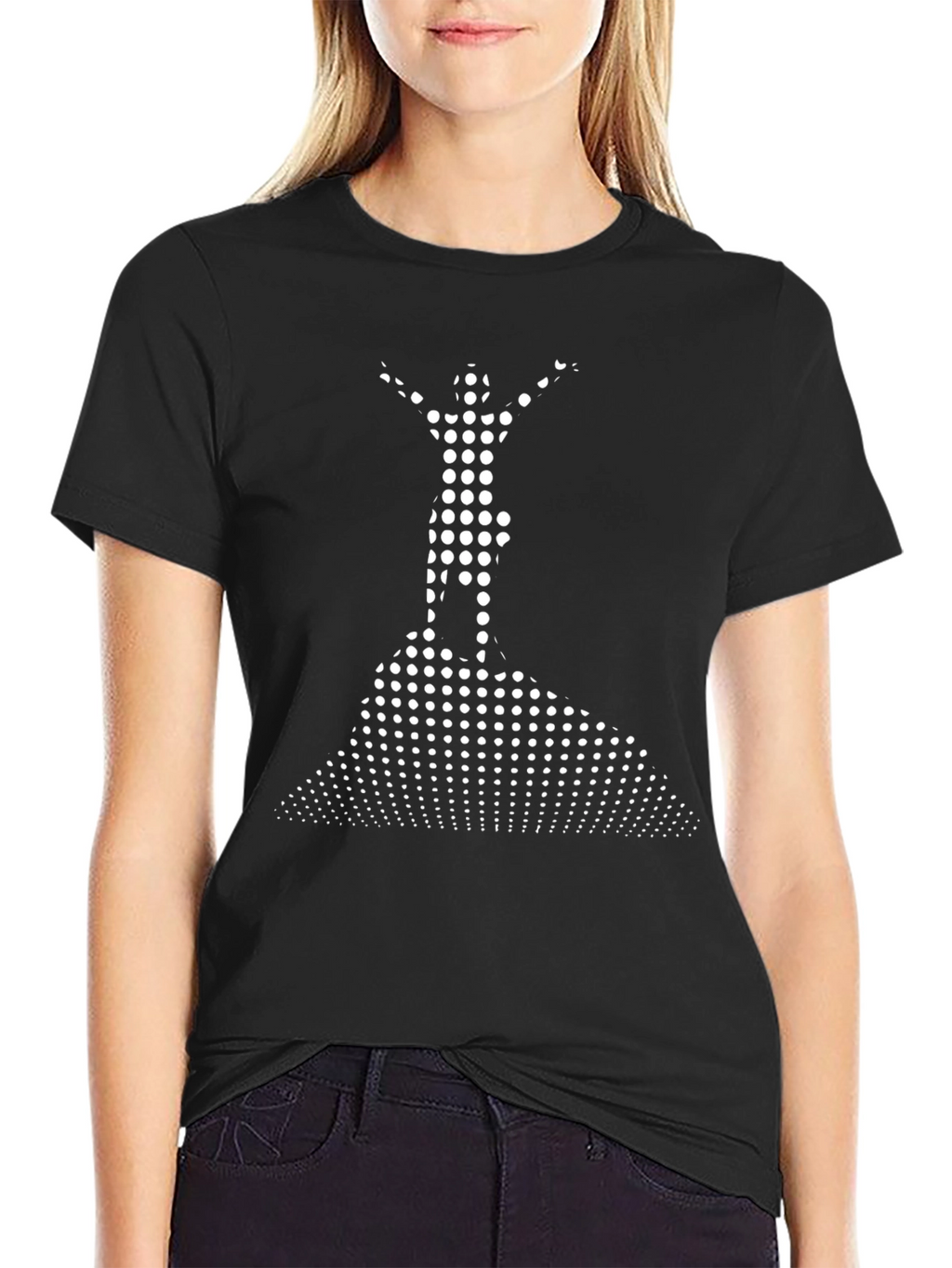 Abstract Figure Graphic T-Shirt - Black