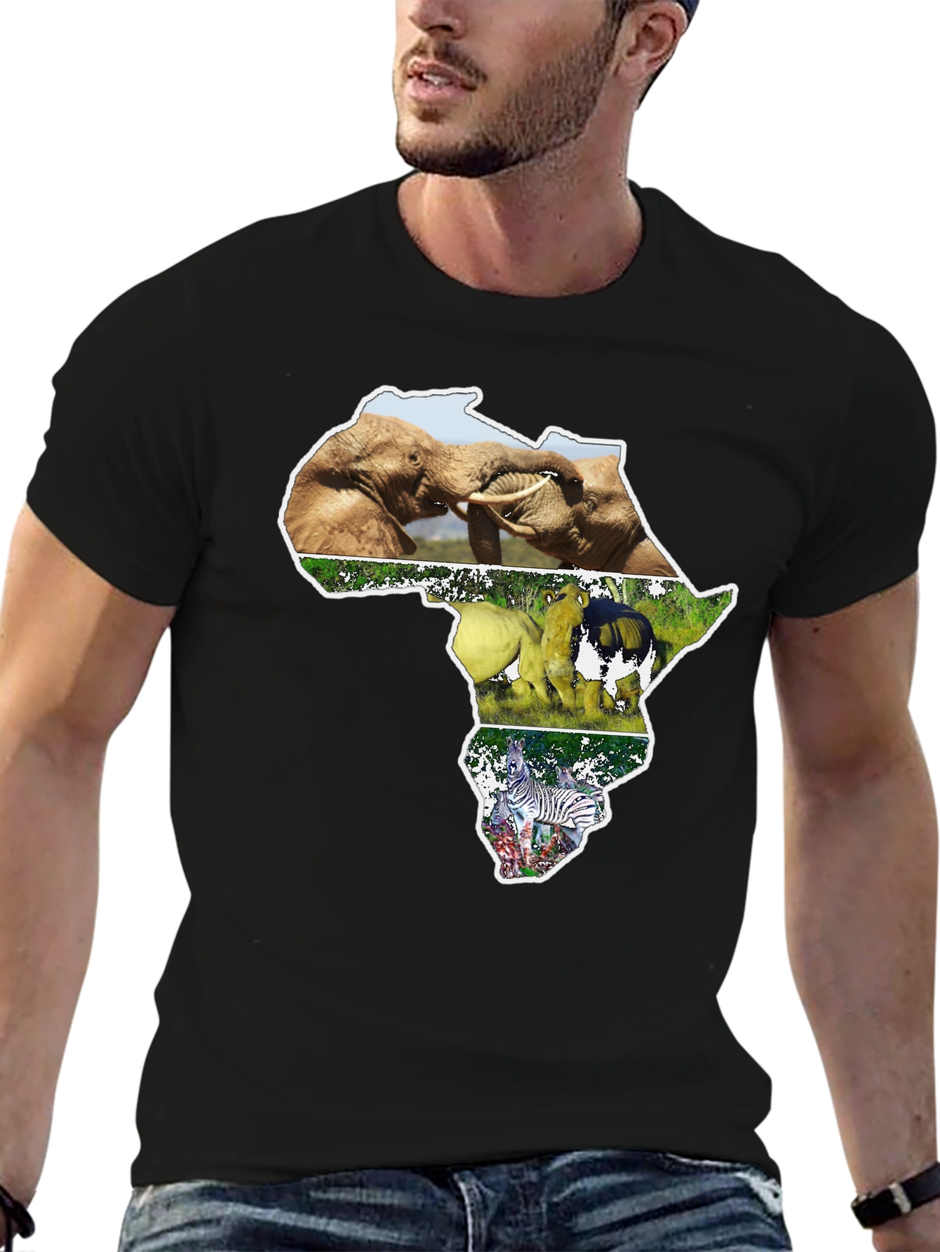 African Wildlife T-Shirt - Continent Design
