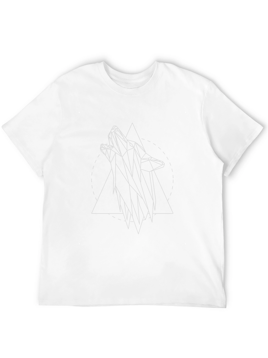 Geometric Wolf Graphic Black T-Shirt