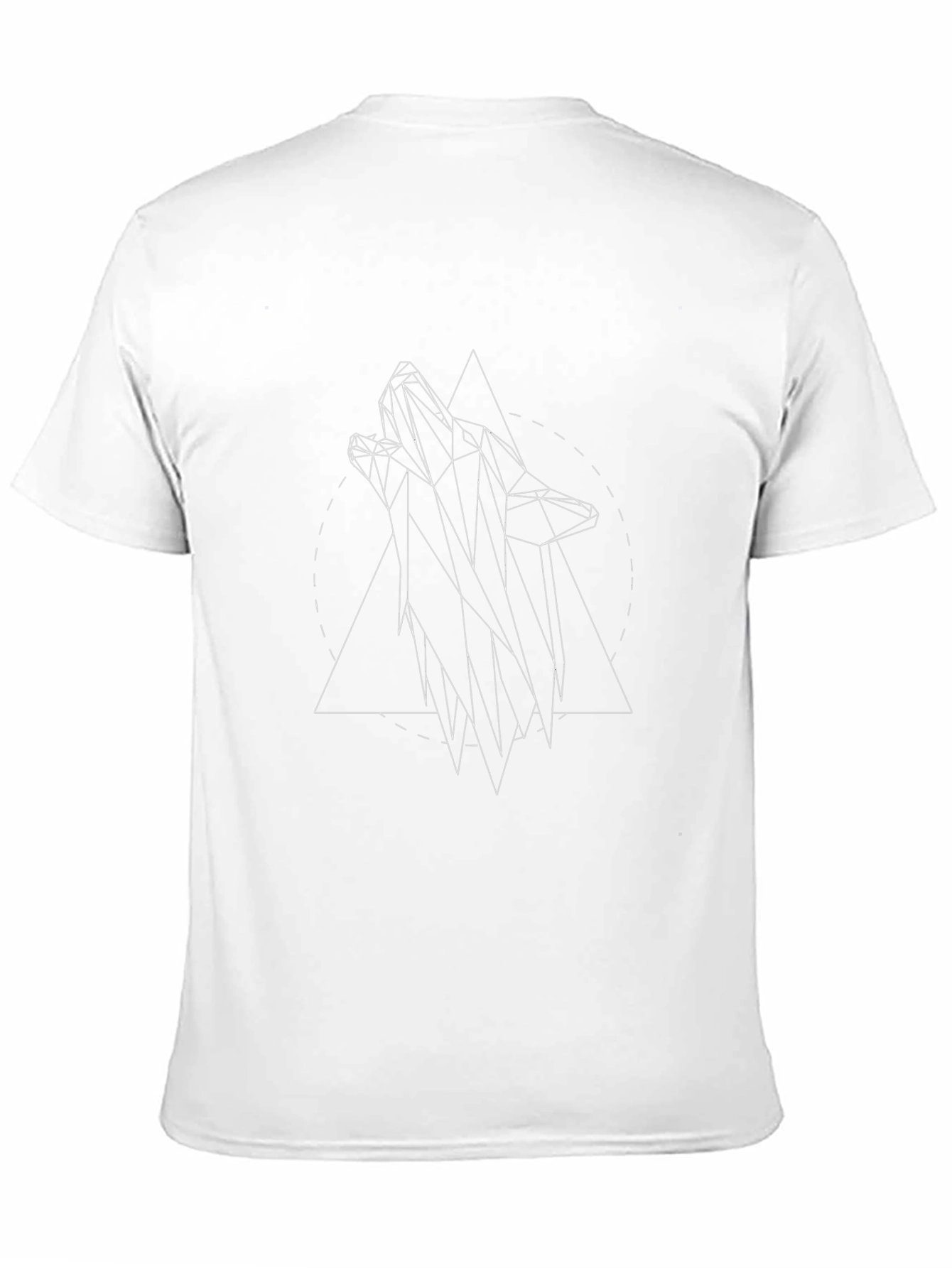 Geometric Wolf Graphic Black T-Shirt
