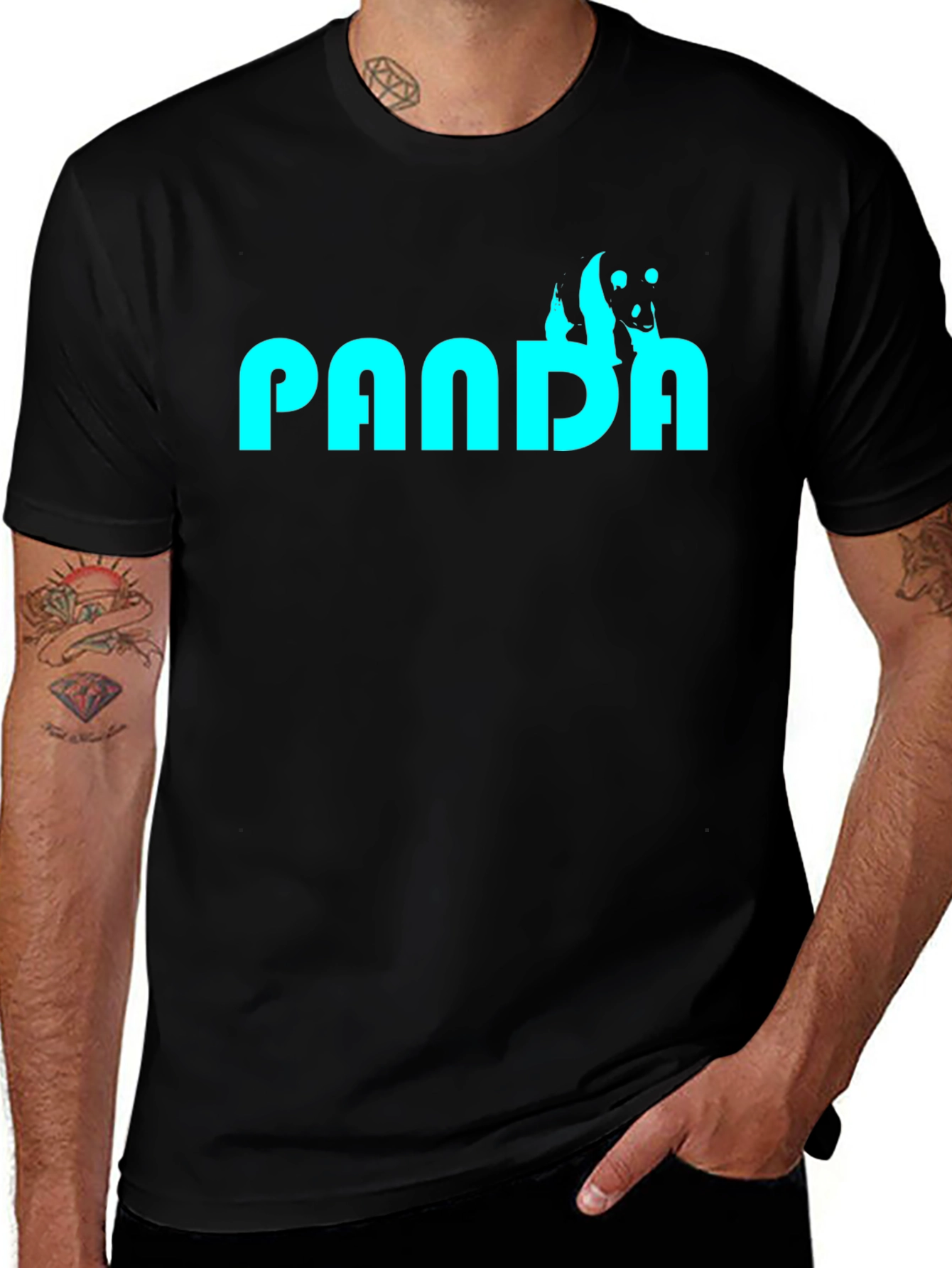 Panda Graphic Black T-Shirt
