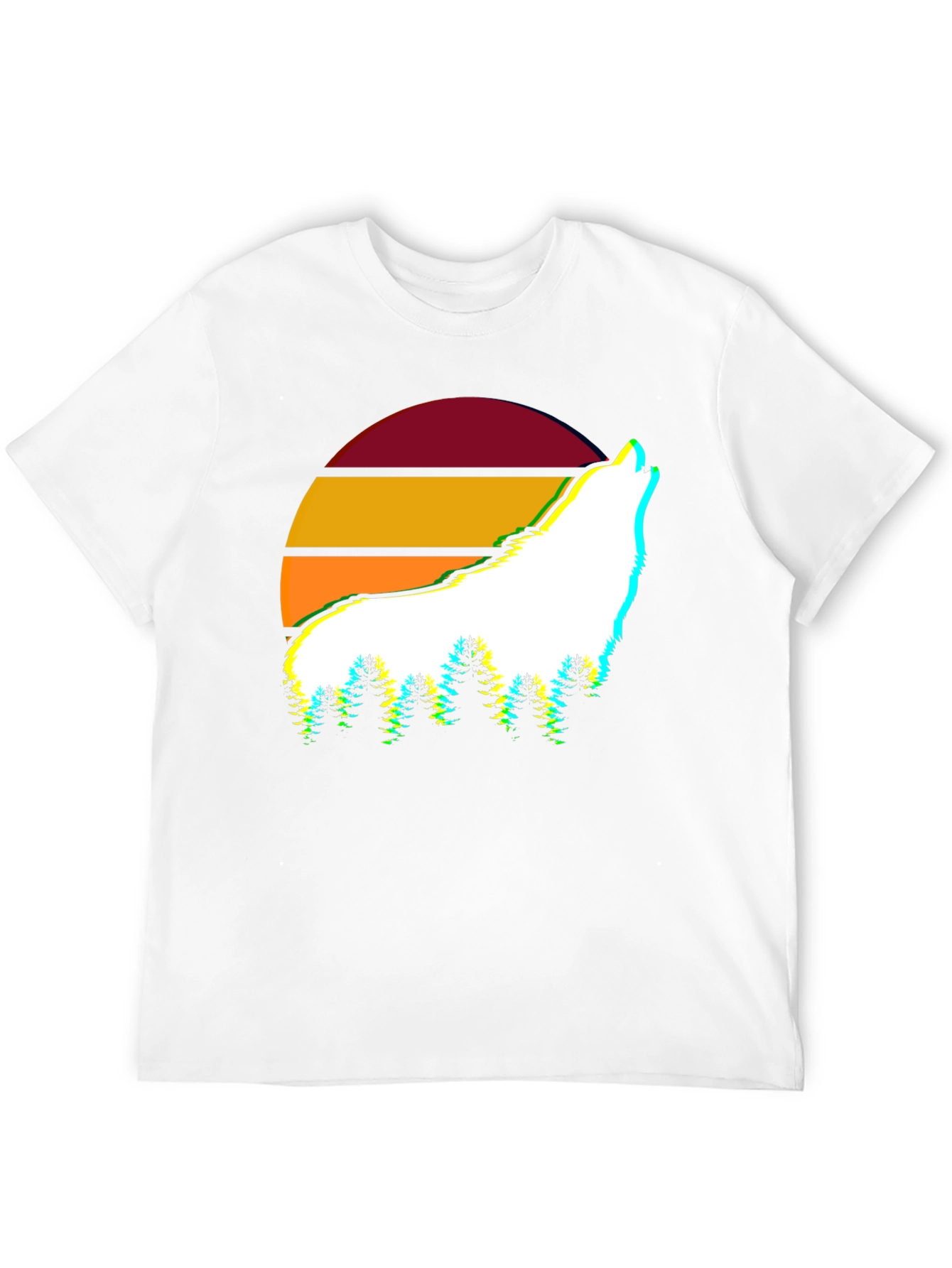 Wolf Sunset Graphic Tee - Stylish Mens T-Shirt