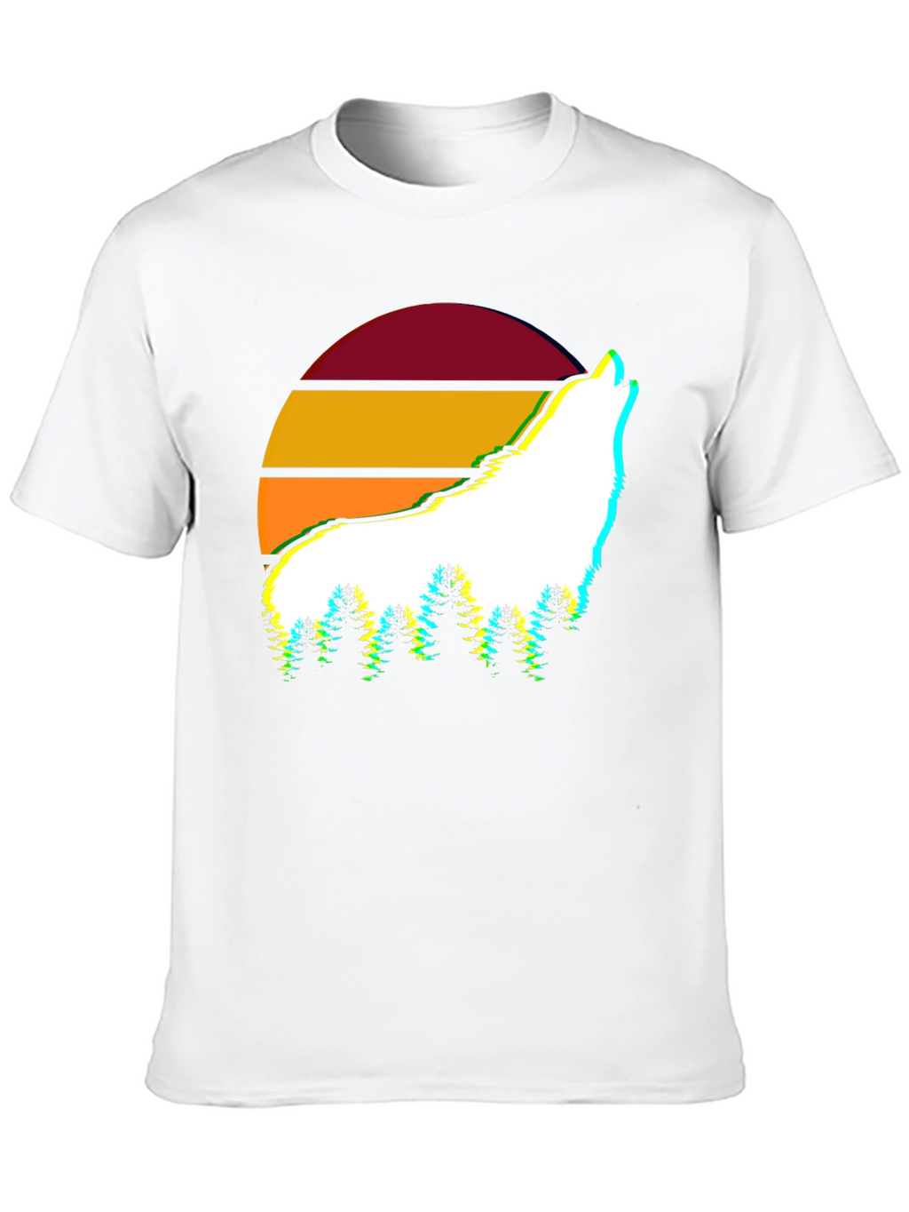 Wolf Sunset Graphic Tee - Stylish Mens T-Shirt