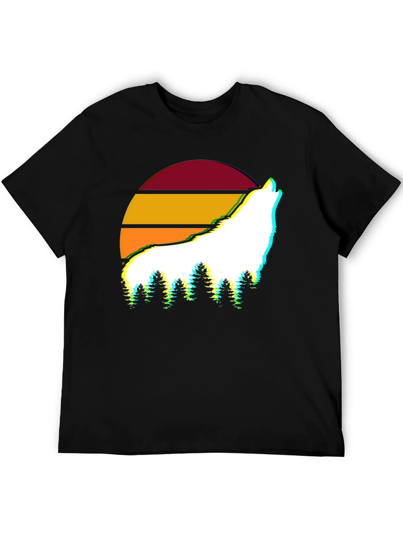 Wolf Sunset Graphic Tee - Stylish Mens T-Shirt
