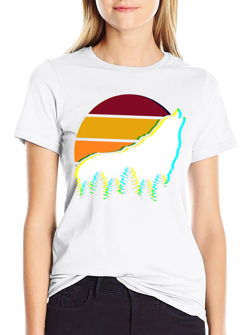 Wolf Sunset Graphic Tee - Stylish Mens T-Shirt