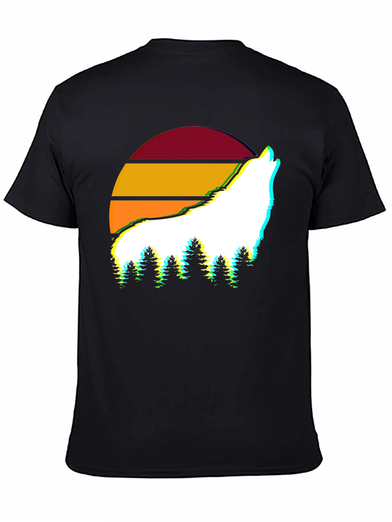 Wolf Sunset Graphic Tee - Stylish Mens T-Shirt