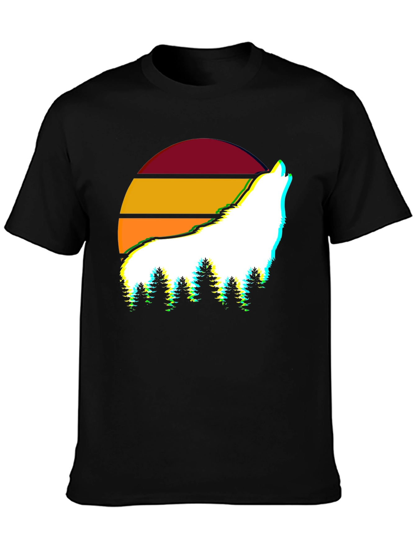 Wolf Sunset Graphic Tee - Stylish Mens T-Shirt
