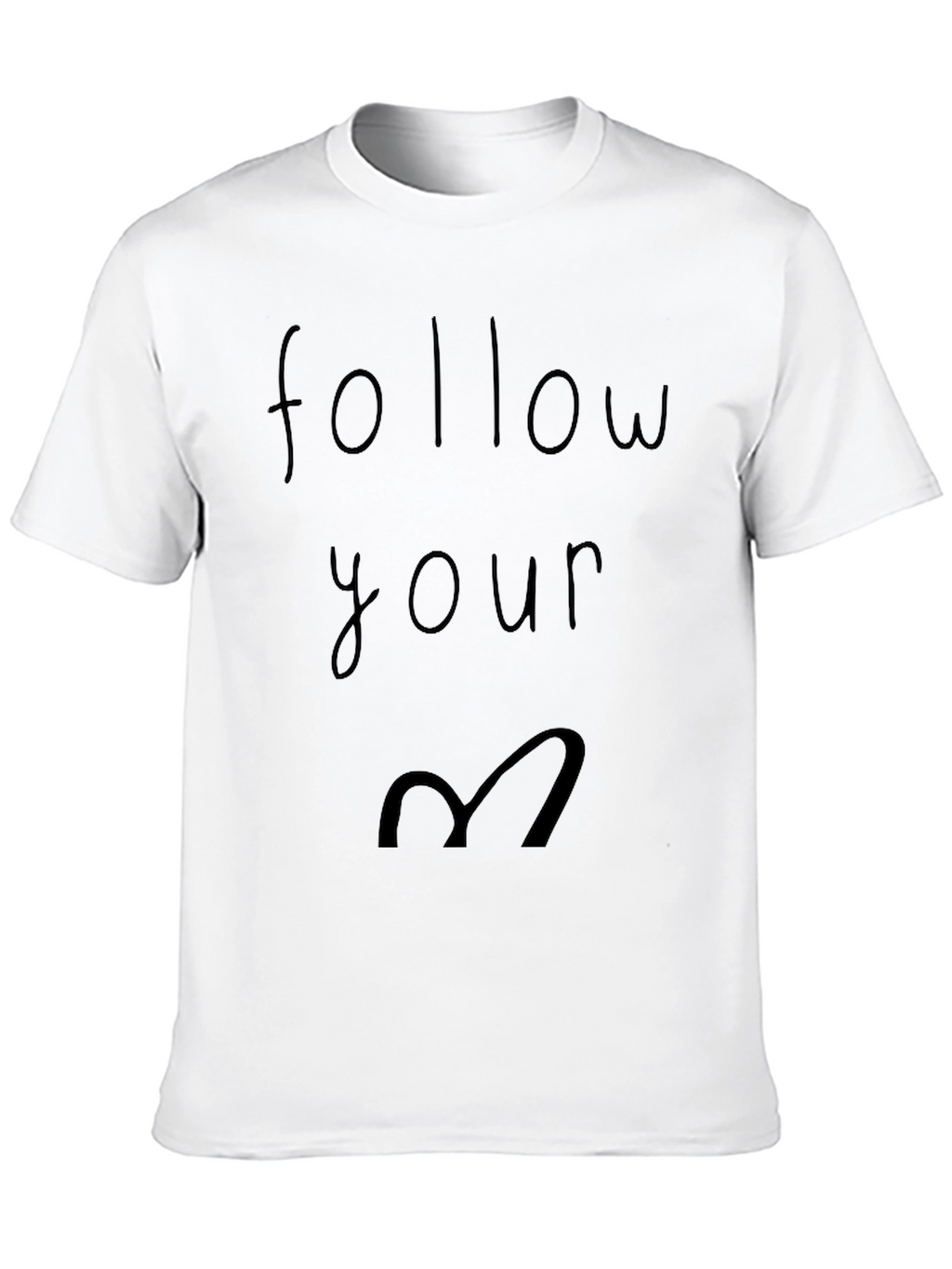 Follow Your Heart Graphic Tee - Casual Black T-Shirt