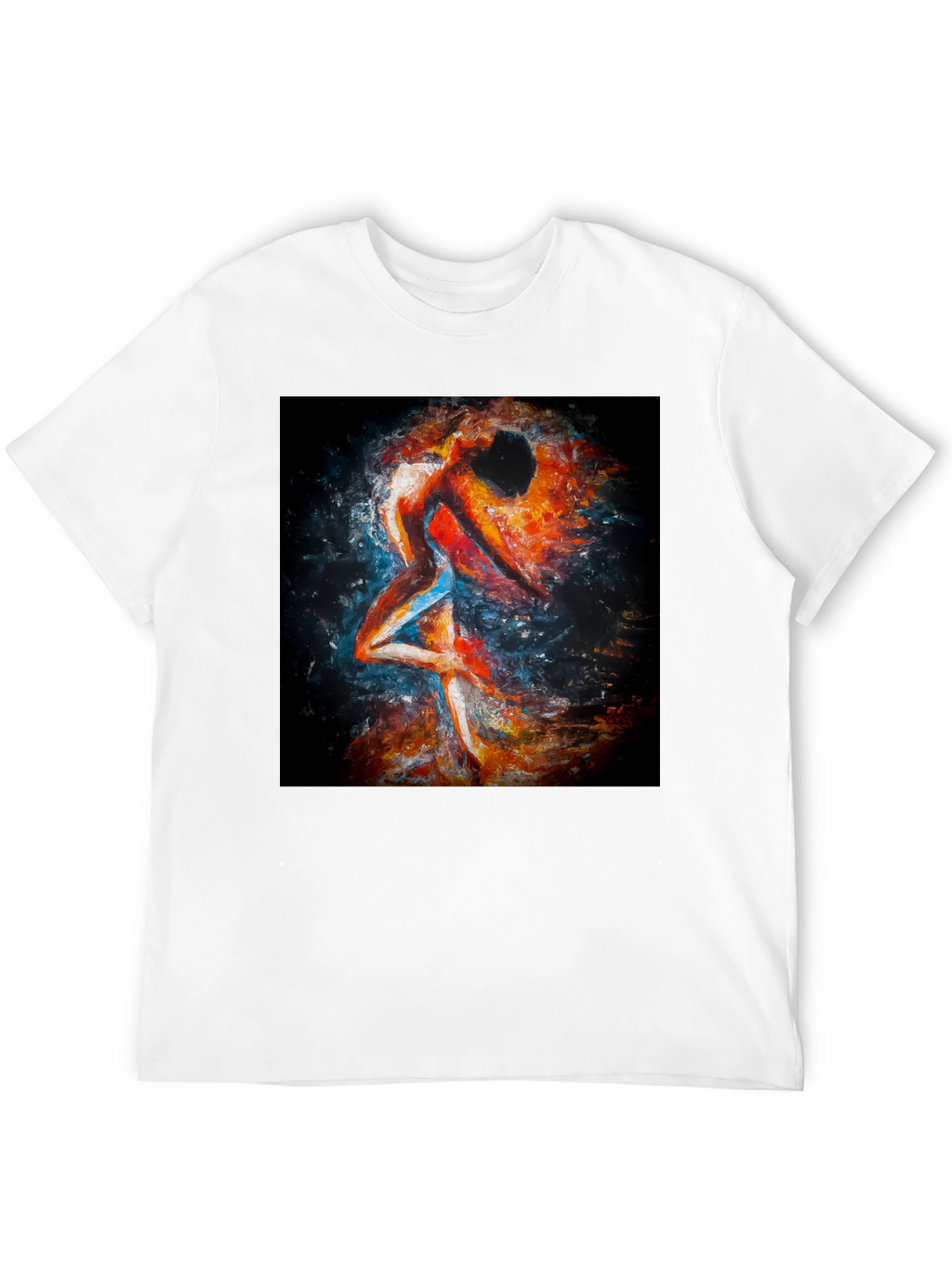 Abstract Couple Dance Black T-Shirt