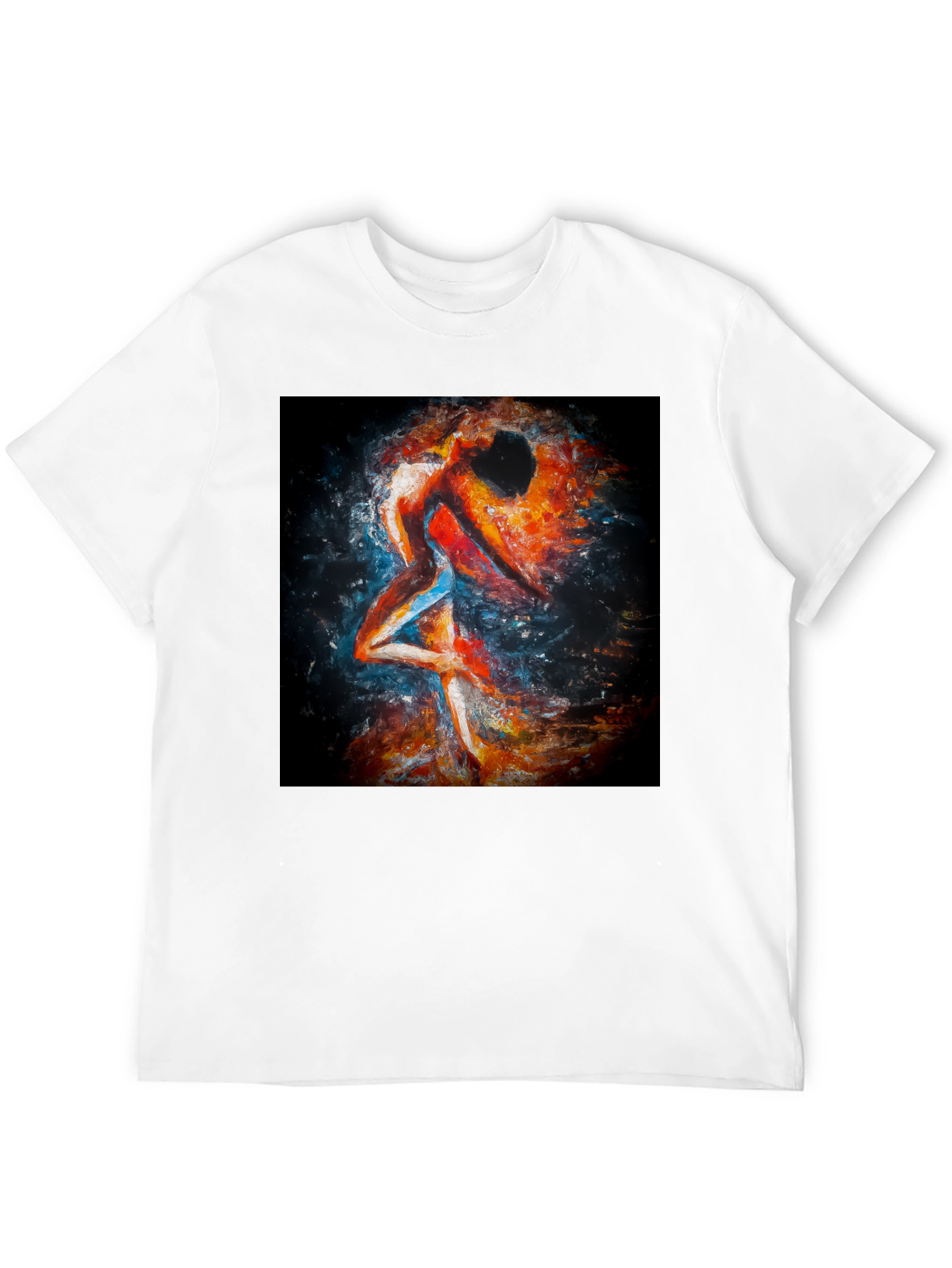 Abstract Couple Dance Black T-Shirt