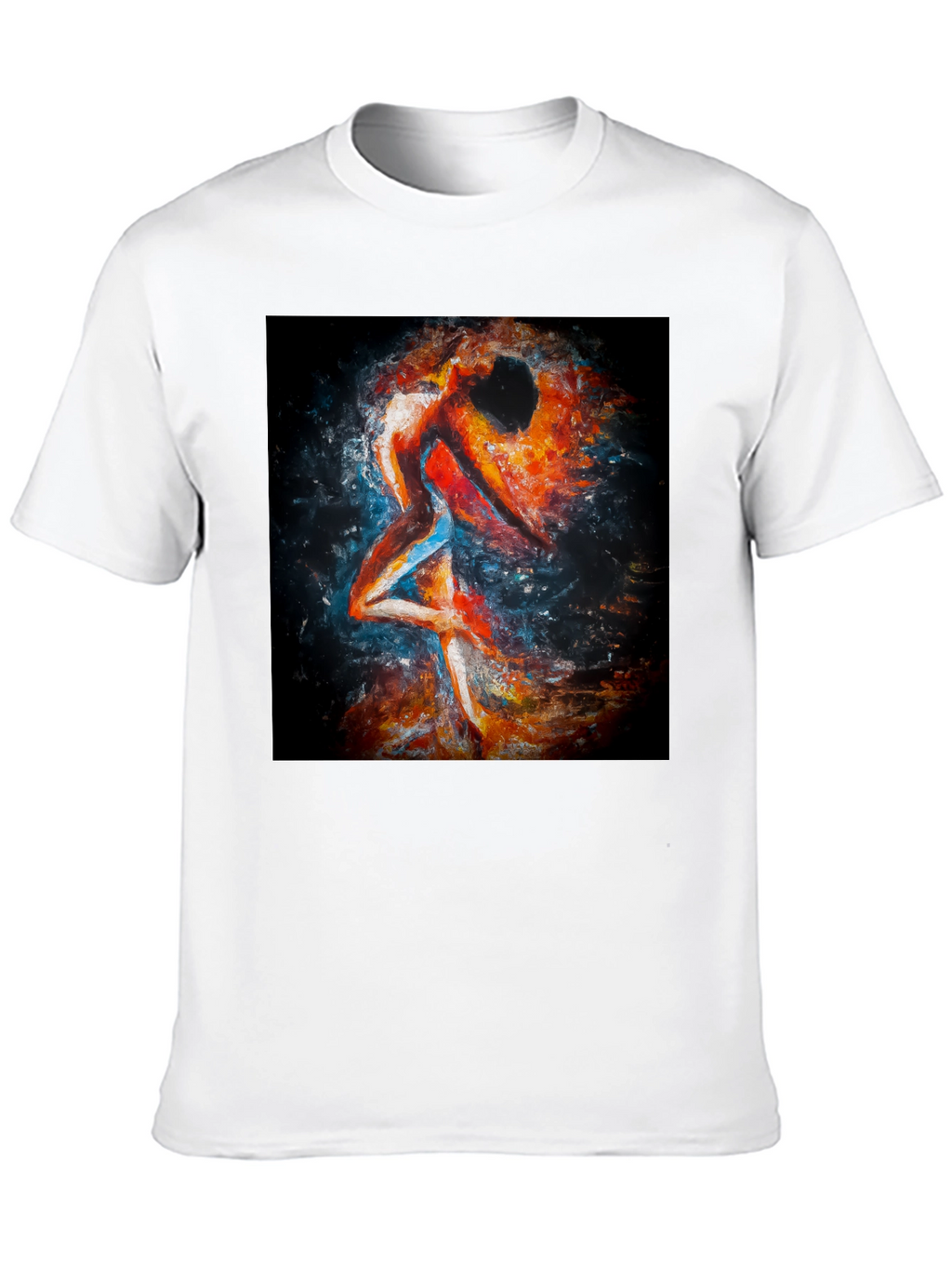 Abstract Couple Dance Black T-Shirt