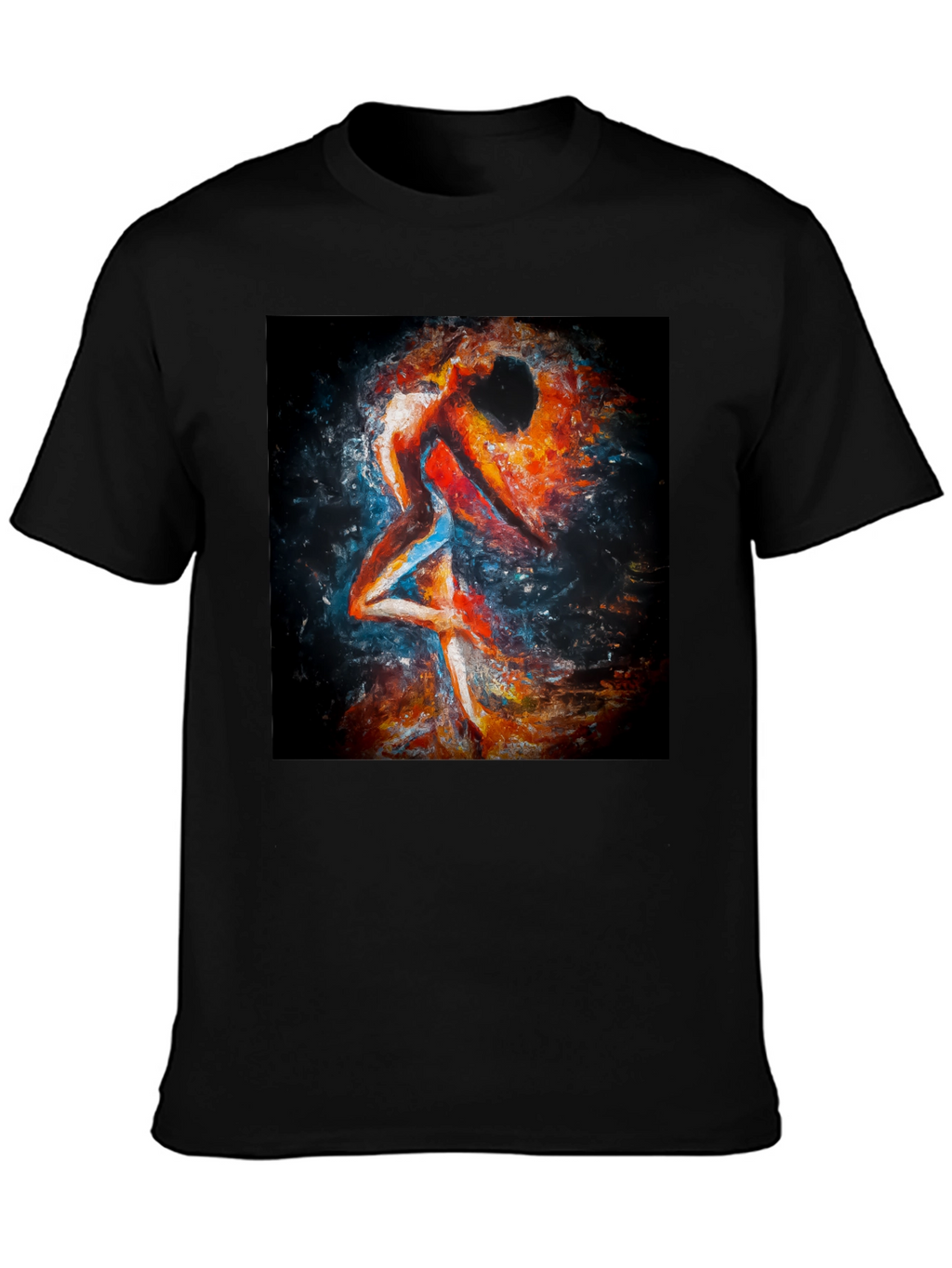 Abstract Couple Dance Black T-Shirt