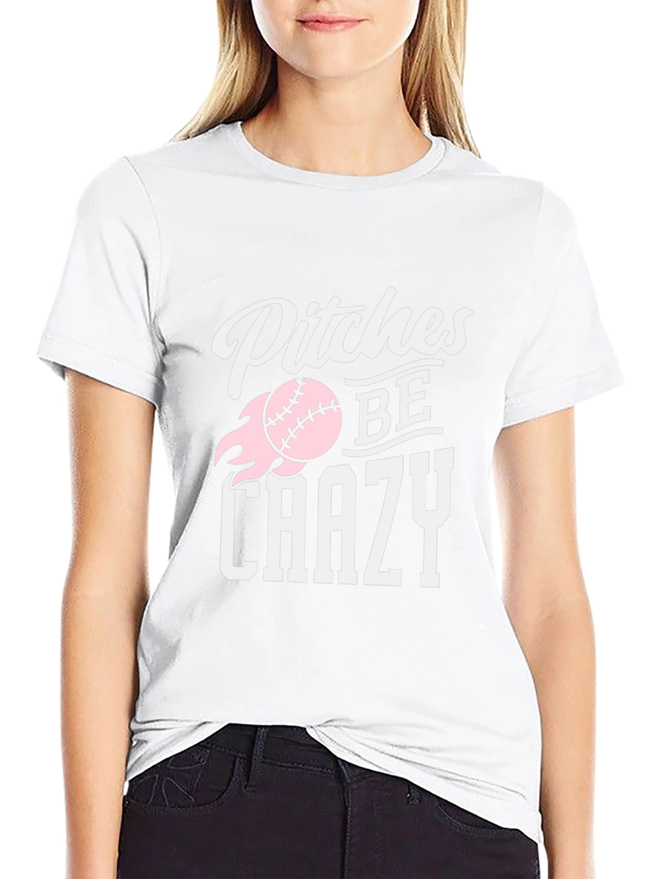 Pitches Be Crazy Baseball Graphic T-Shirt