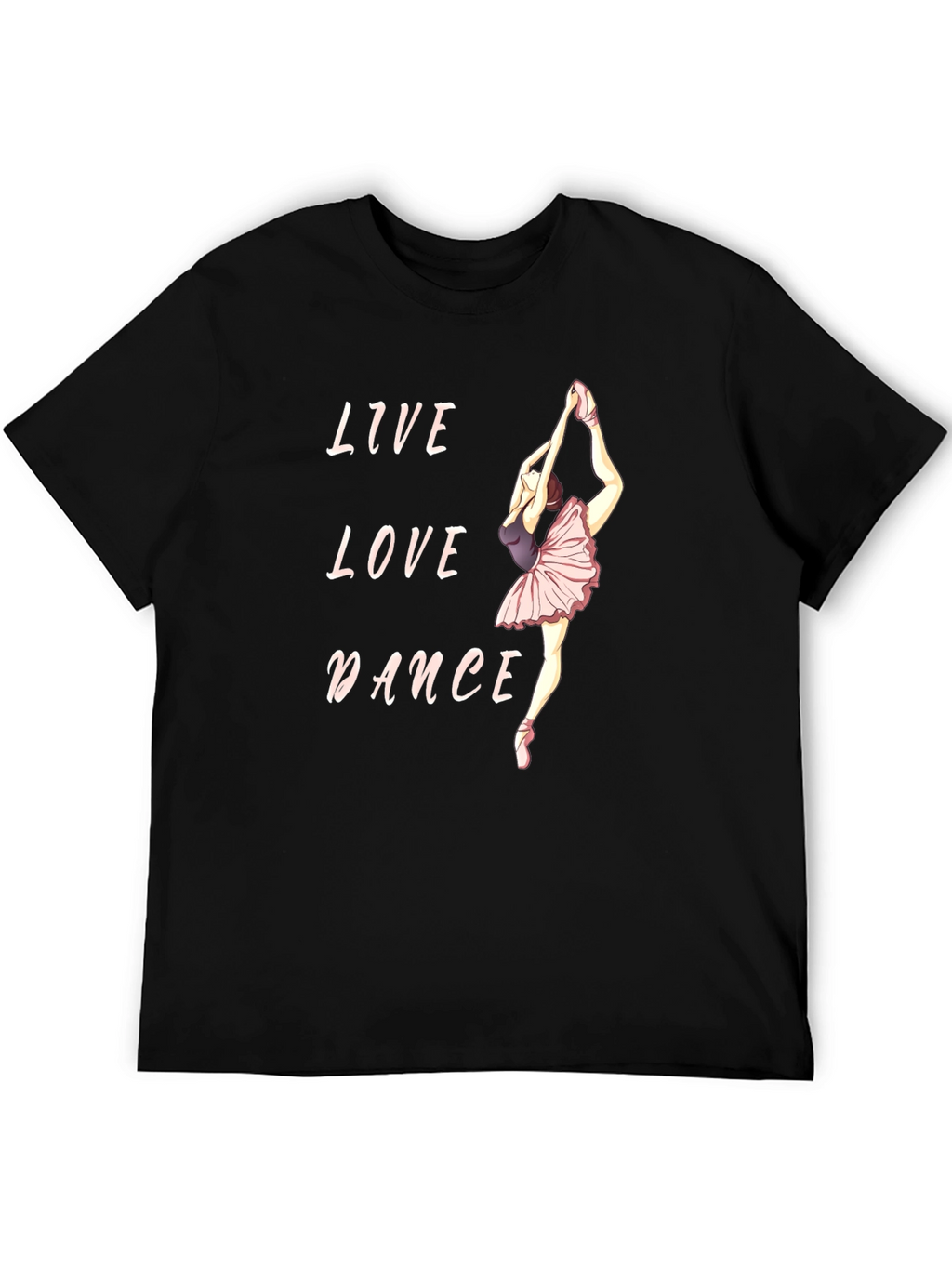 Live Love Dance Graphic T-Shirt - Black
