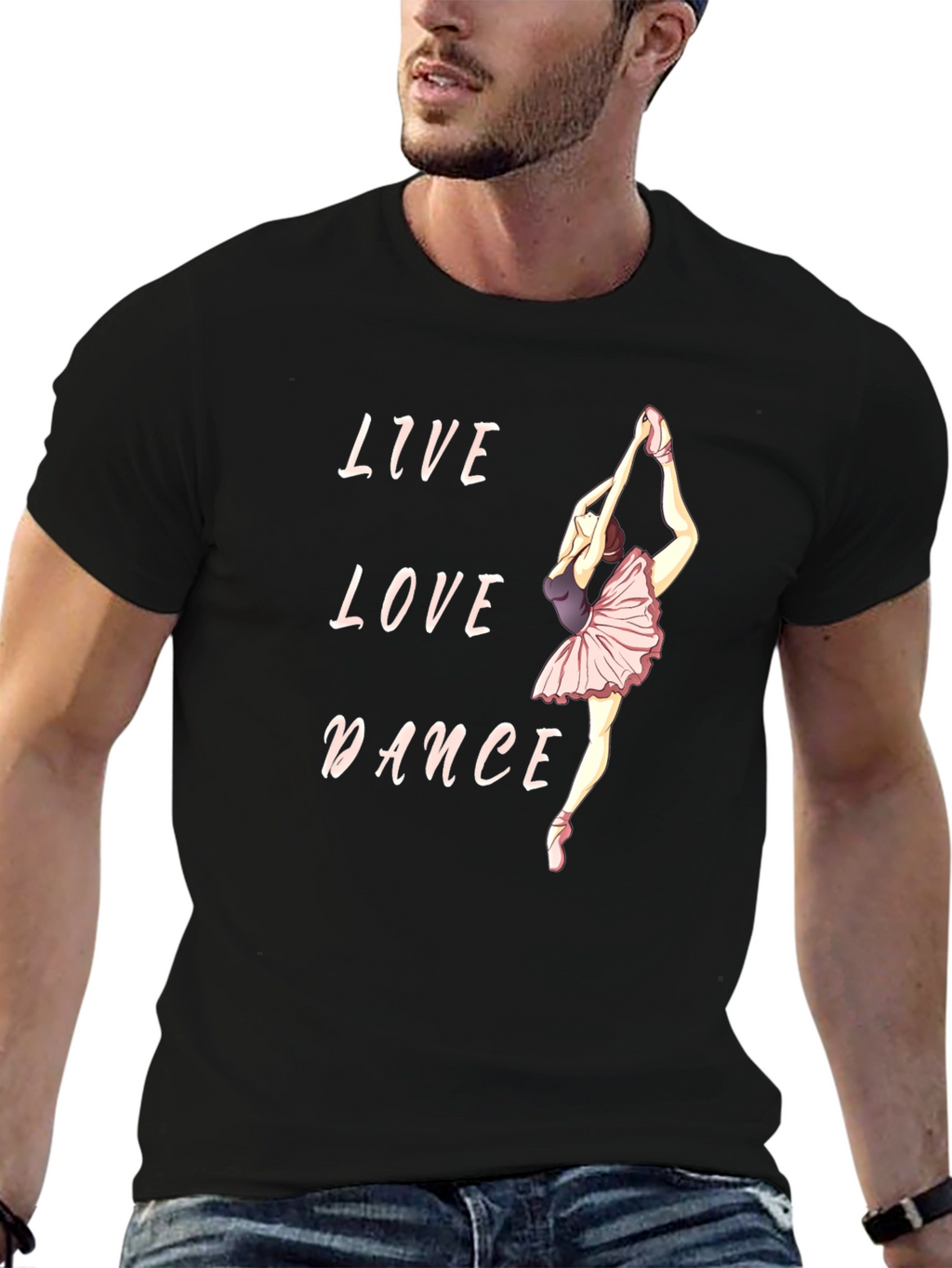 Live Love Dance Graphic T-Shirt - Black