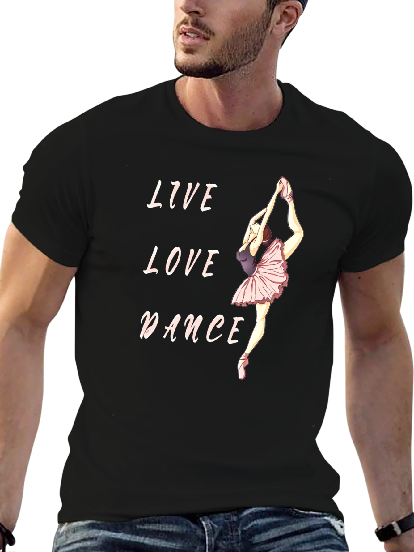 Live Love Dance Graphic T-Shirt - Black