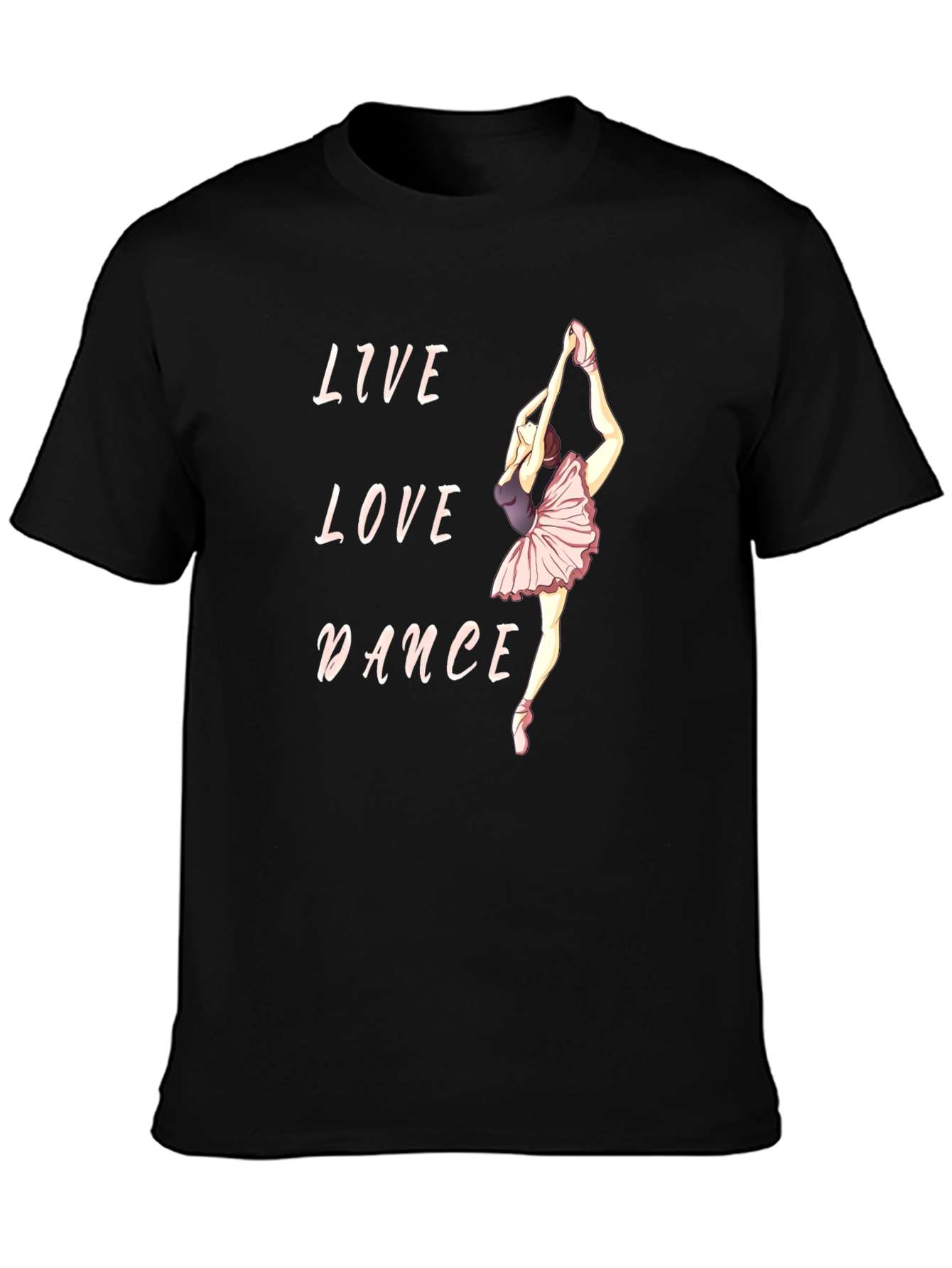 Live Love Dance Graphic T-Shirt - Black