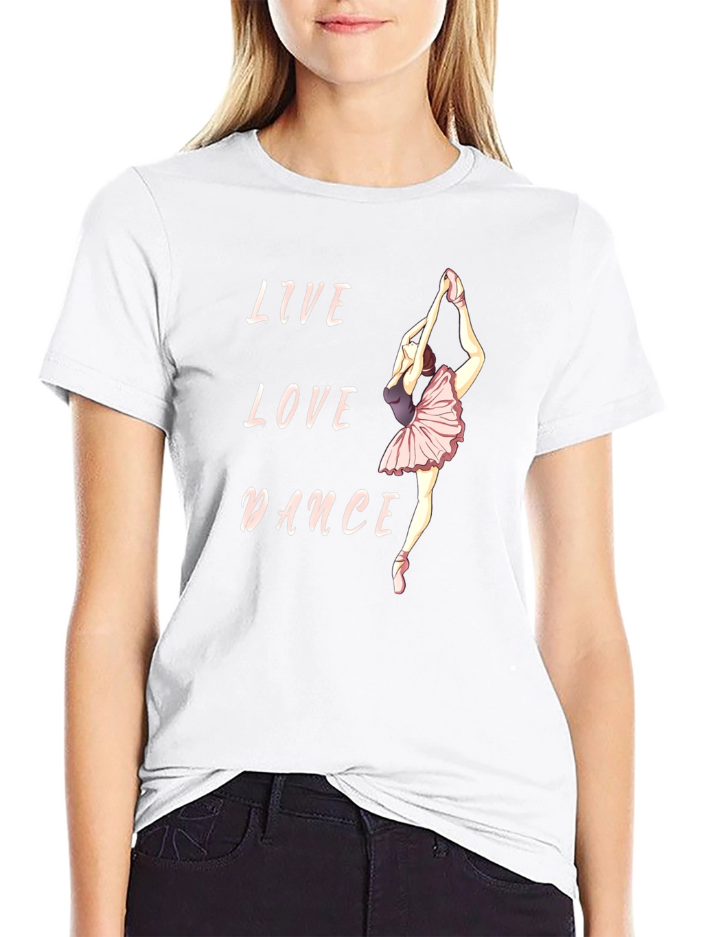 Live Love Dance Graphic T-Shirt - Black