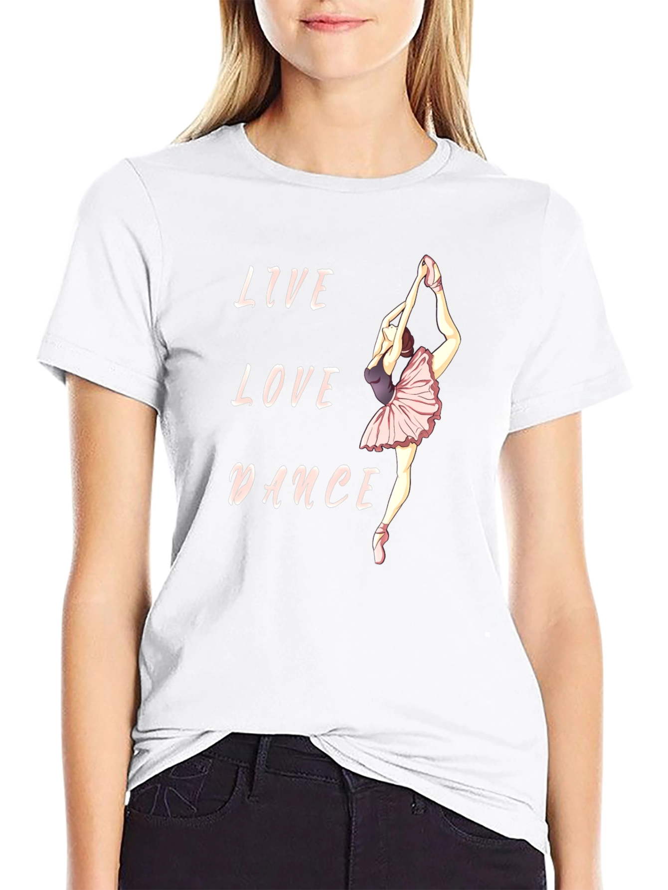 Live Love Dance Graphic T-Shirt - Black