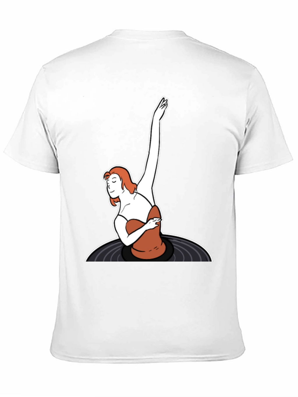 Retro Vinyl Dancer Graphic Tee - Black