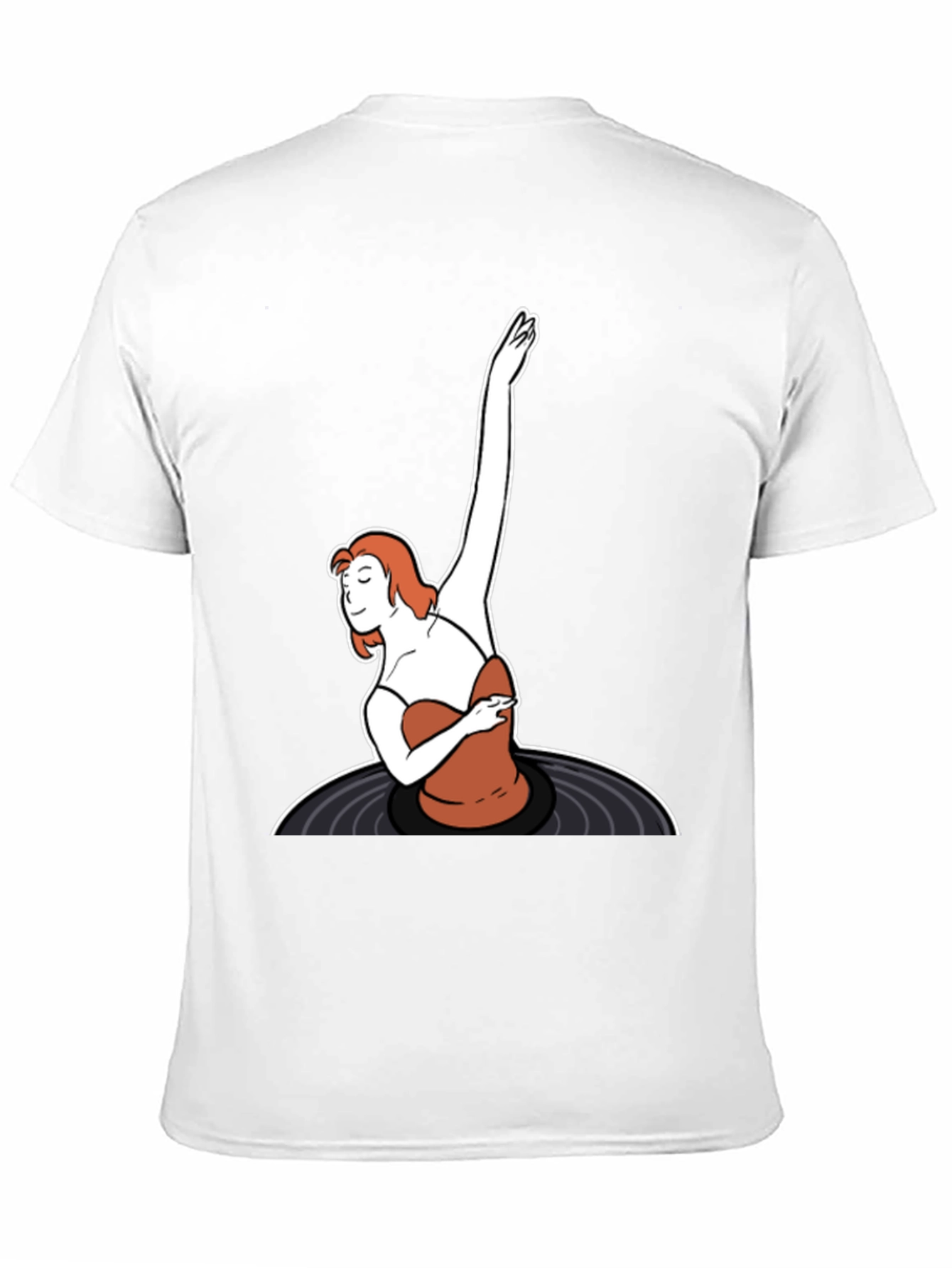 Retro Vinyl Dancer Graphic Tee - Black