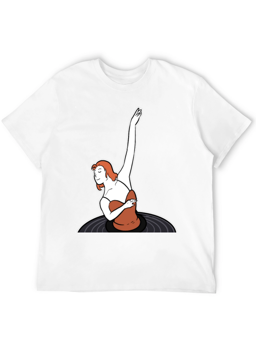 Retro Vinyl Dancer Graphic Tee - Black