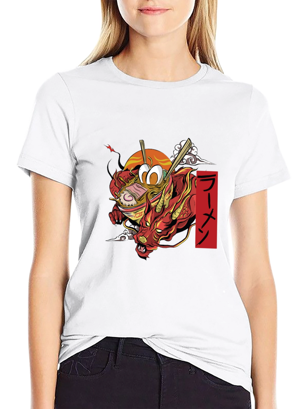Ramen Dragon Graphic Tee - Black T-Shirt