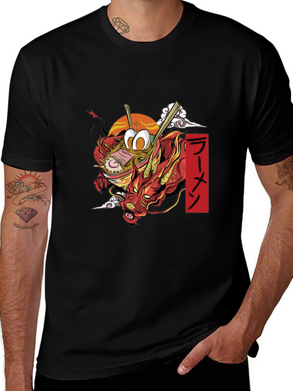 Ramen Dragon Graphic Tee - Black T-Shirt