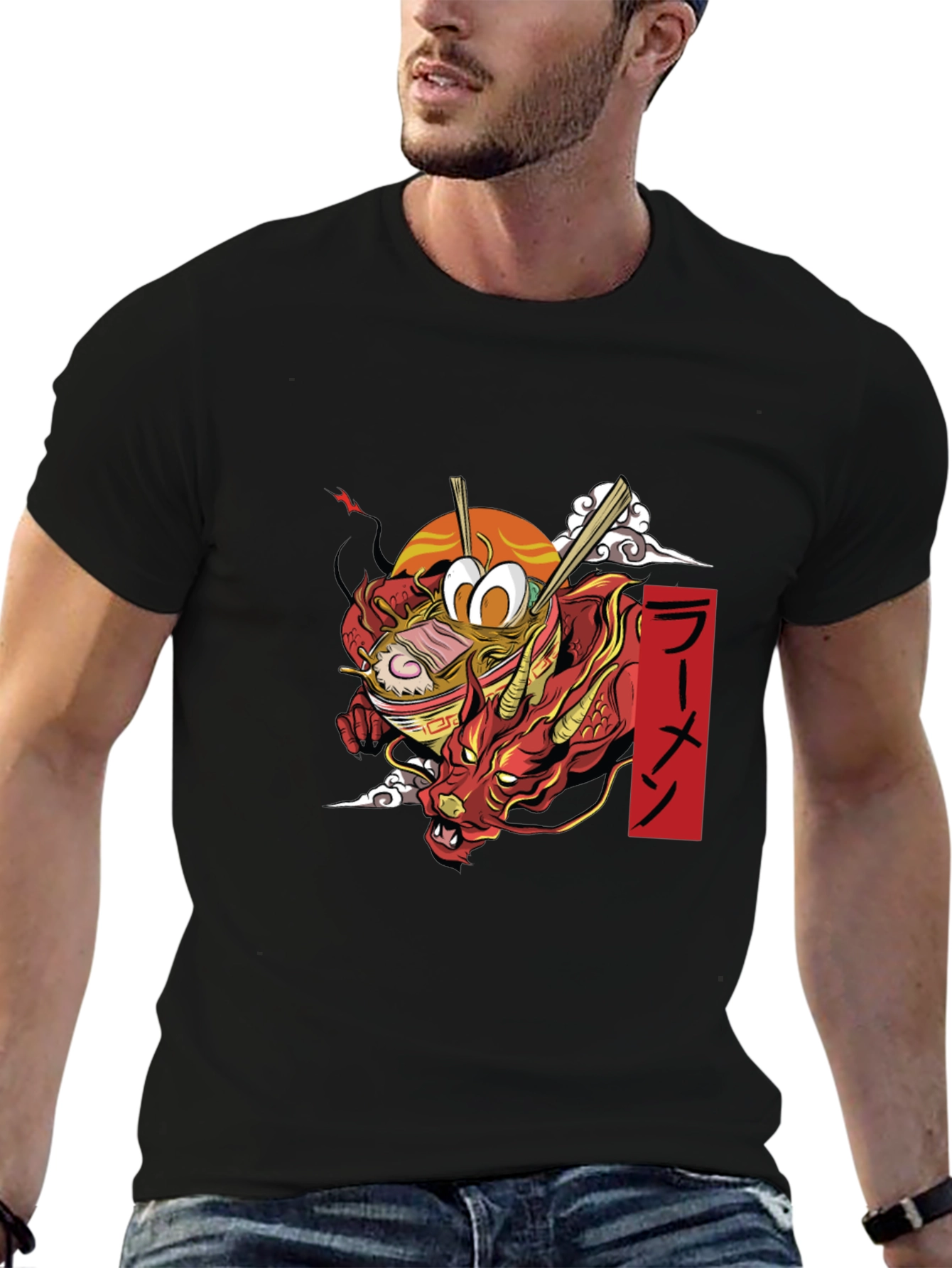 Ramen Dragon Graphic Tee - Black T-Shirt