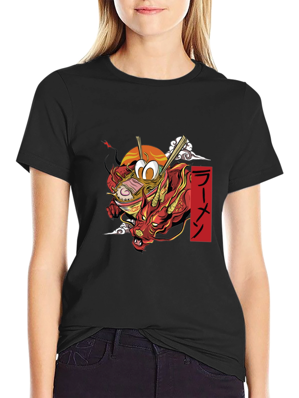 Ramen Dragon Graphic Tee - Black T-Shirt