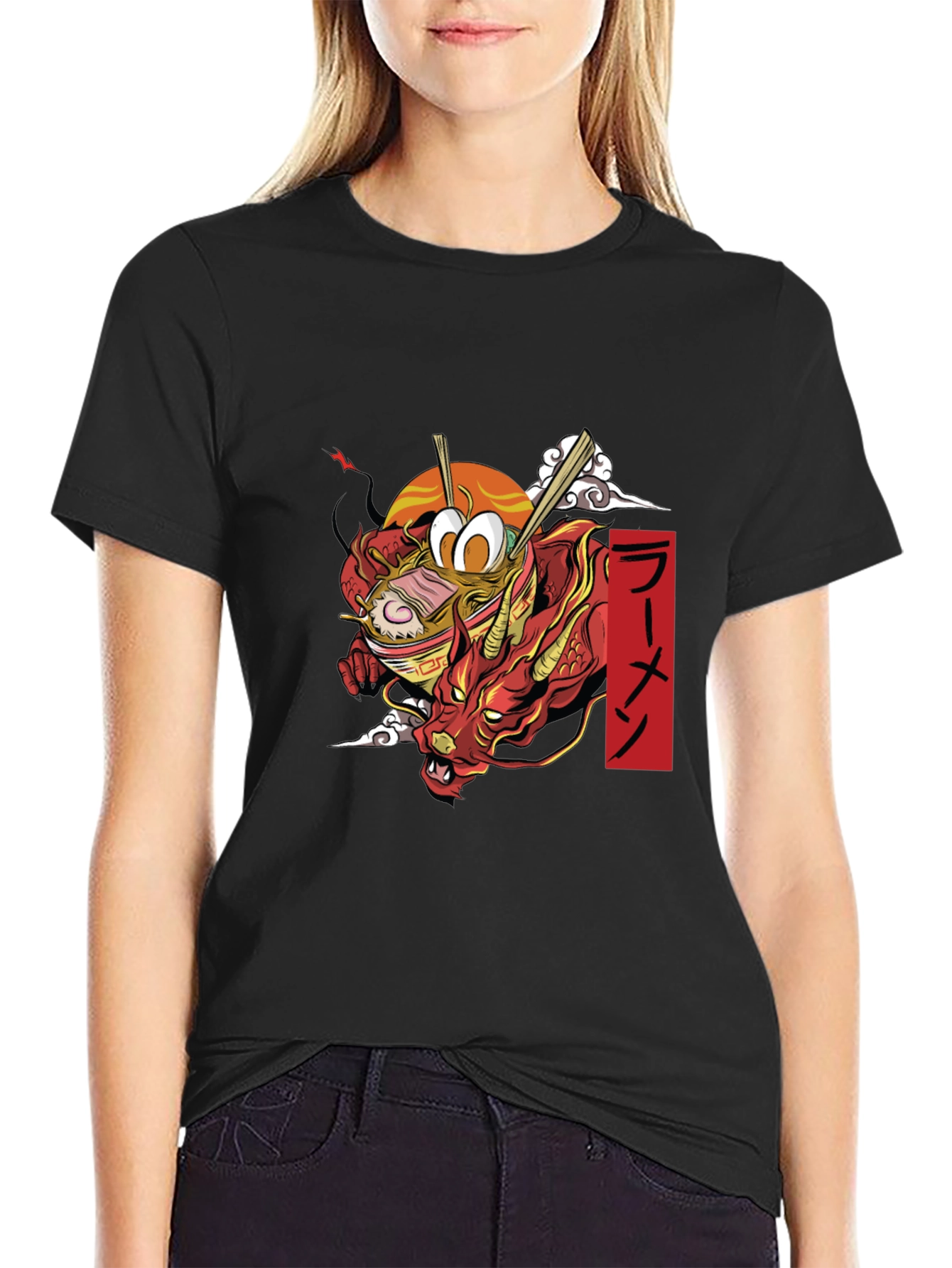 Ramen Dragon Graphic Tee - Black T-Shirt