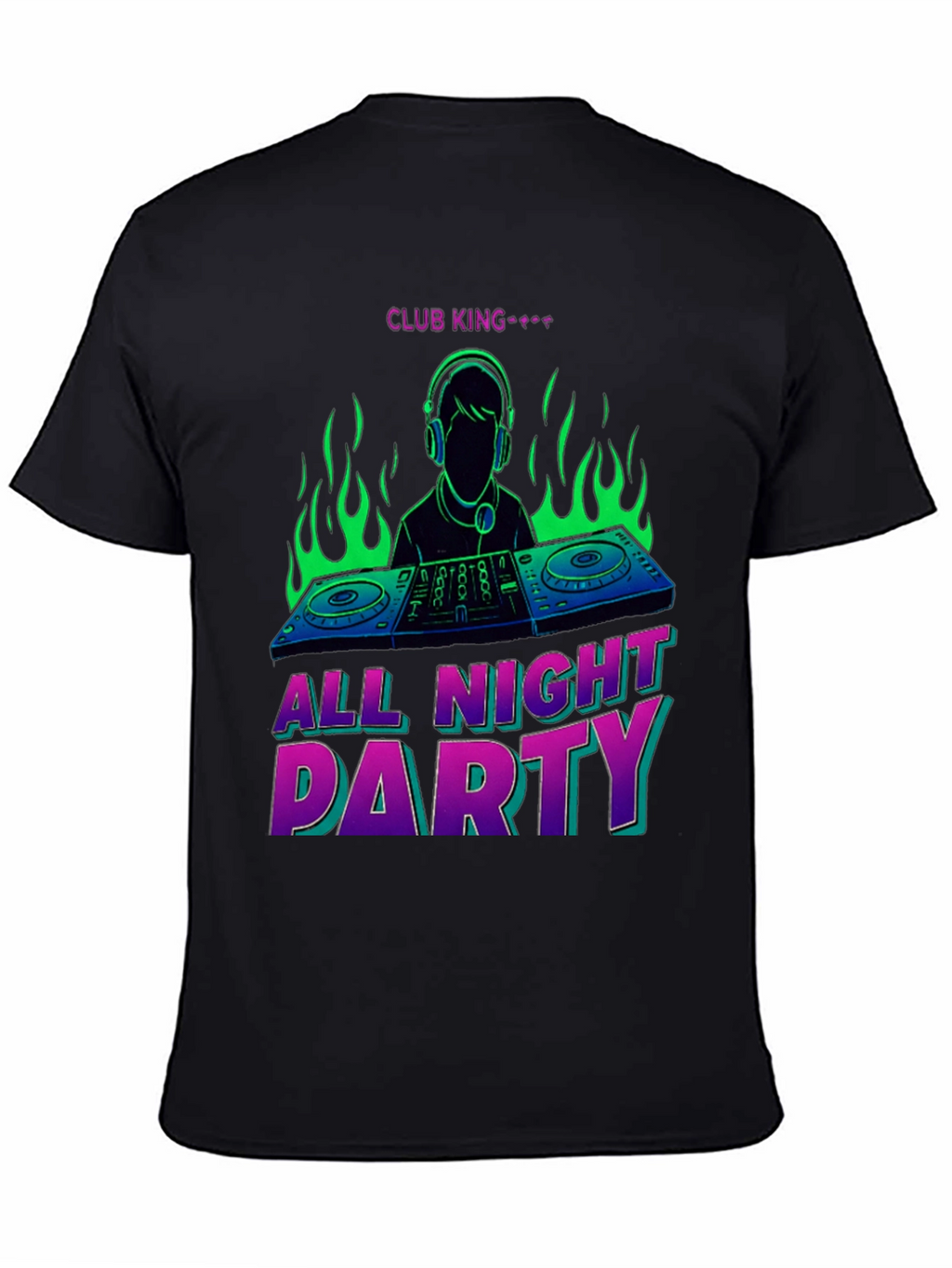 Club King All Night Party DJ Graphic T-Shirt